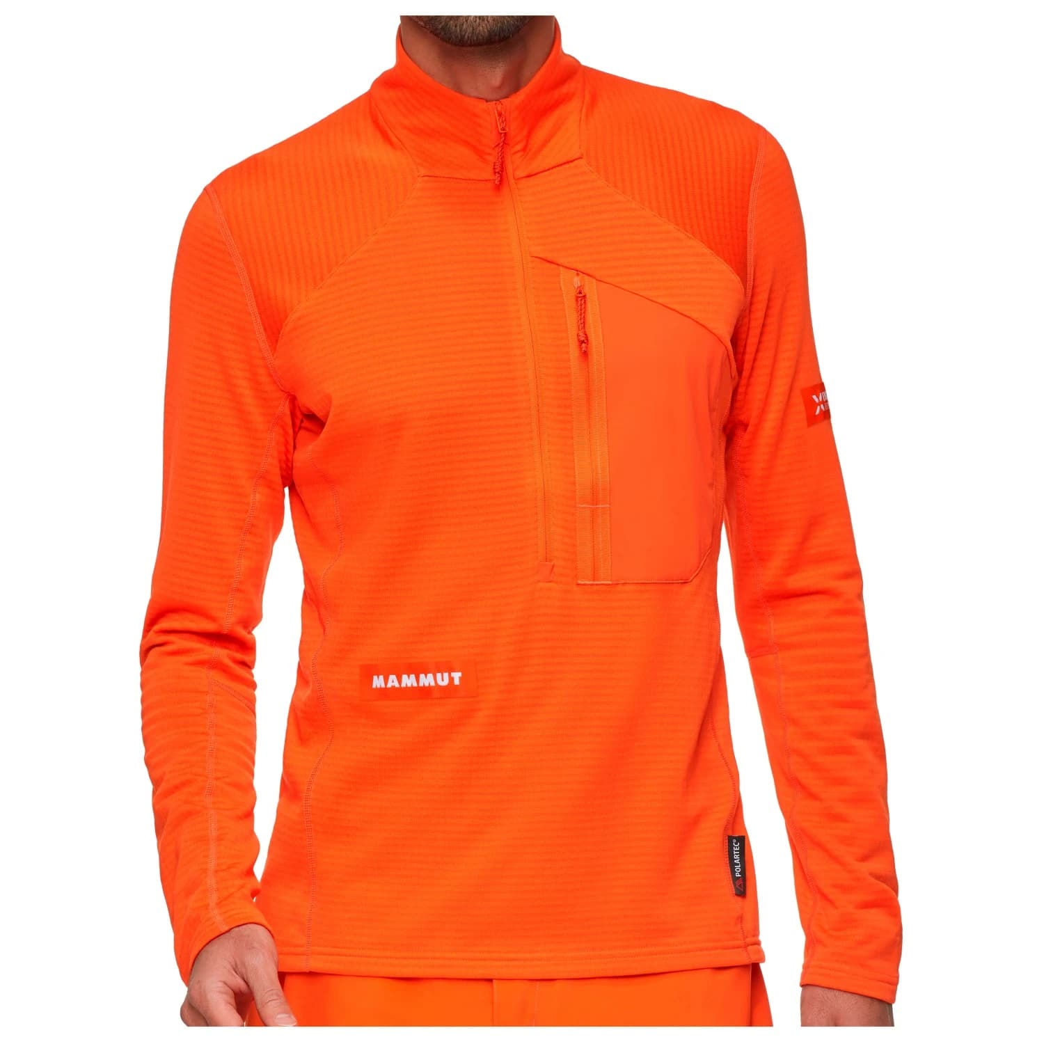 Мъжка спортна тениска Mammut Eiger Nordwand Advanced First Layer Half Zip Pull Fleece jacket - Eiger Orange