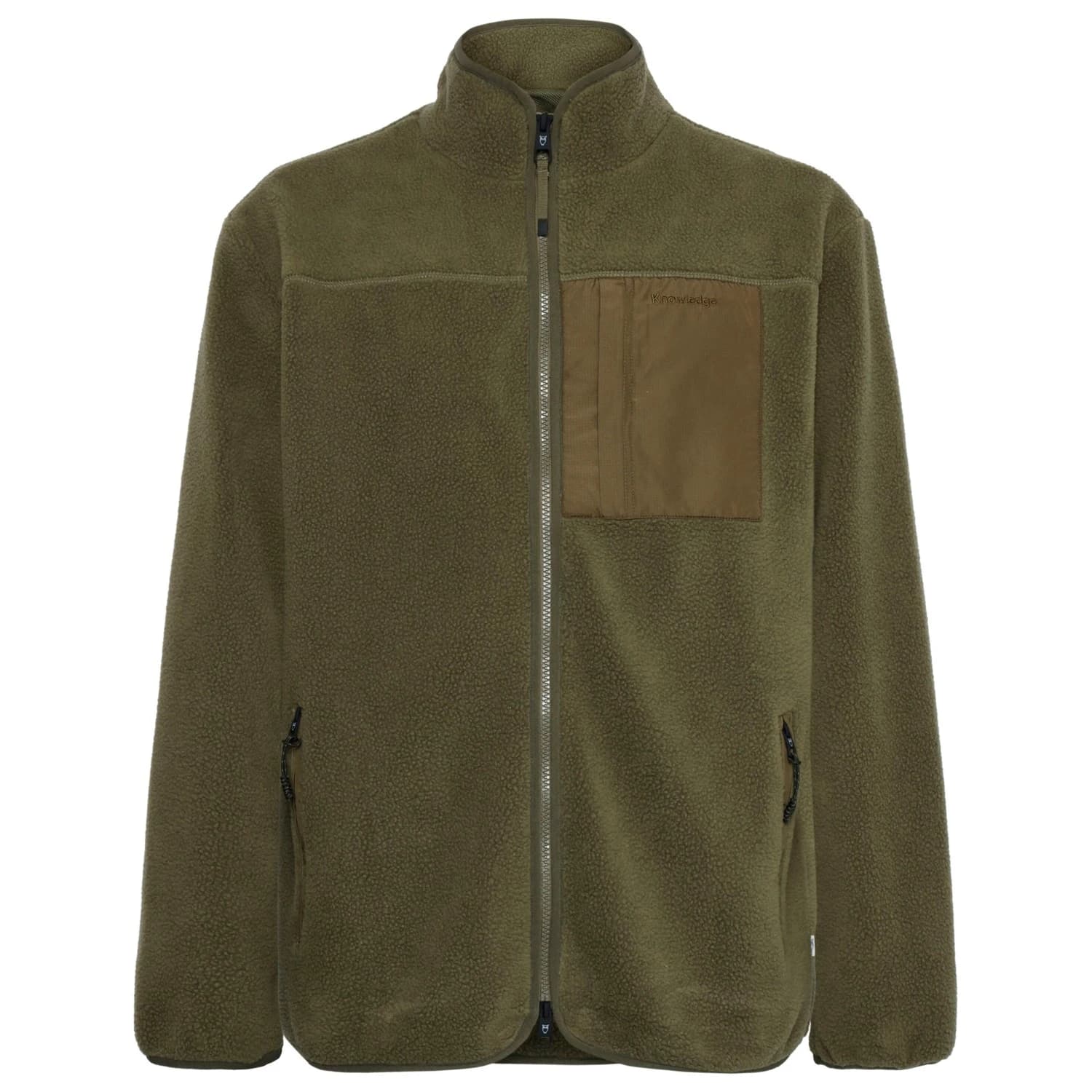 Мъжко поларено яке Knowledgecotton apparel Everyday Adv. Nordic Light Zip FL Fleece jacket - Burned Olive