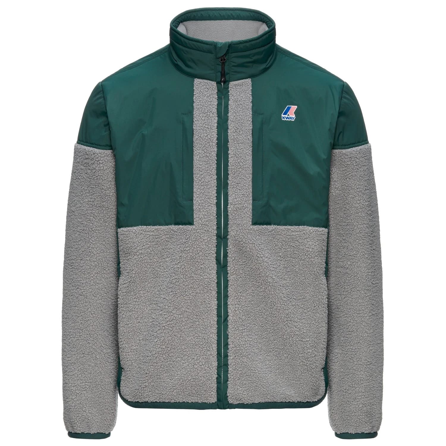 Мъжко поларено яке K-way Sixte 4.0 Orsetto Fleece jacket - Green Dark Jungle / Grey Frost