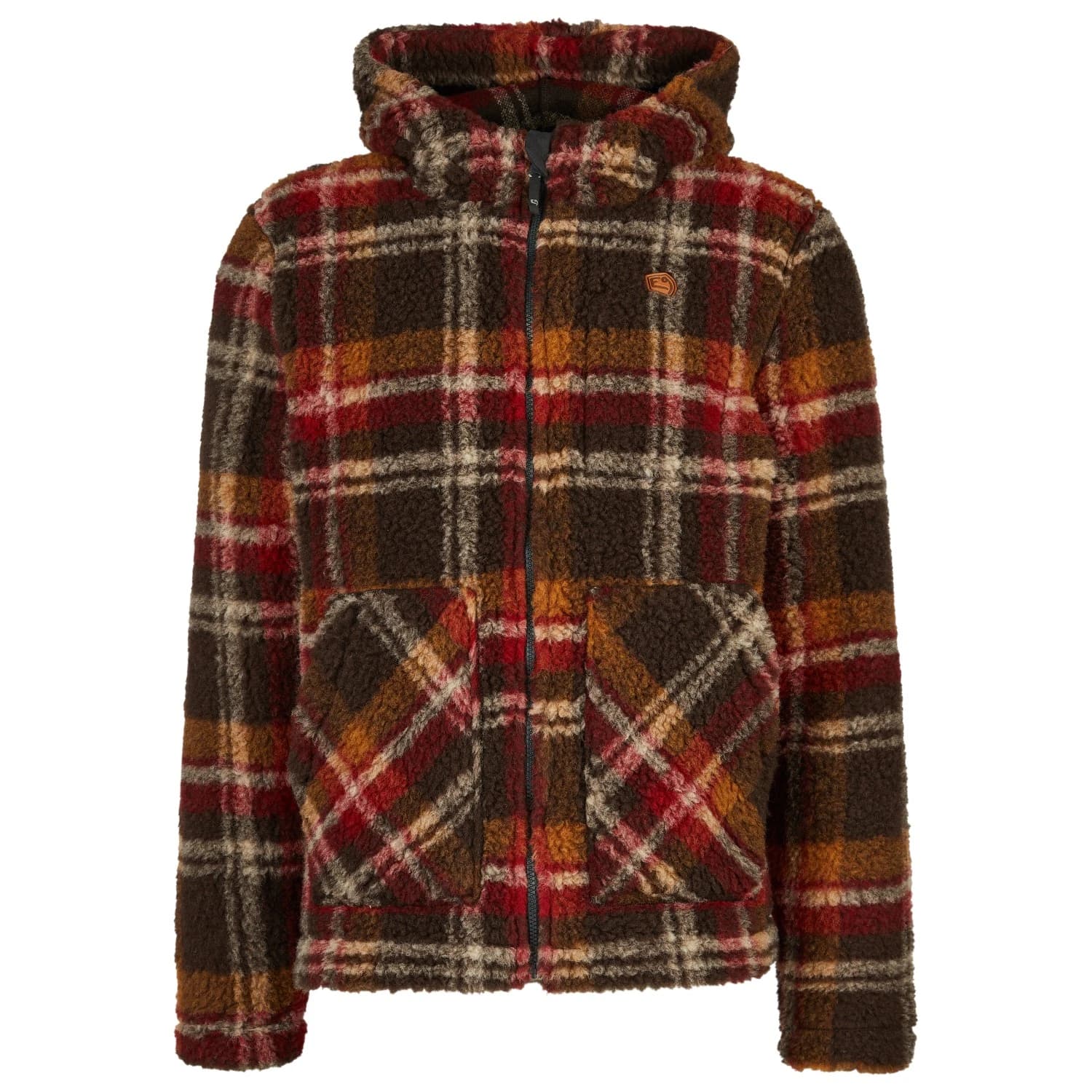 Вълнено яке E9 Marcin Zip-up hoodie - Brown / Tartan