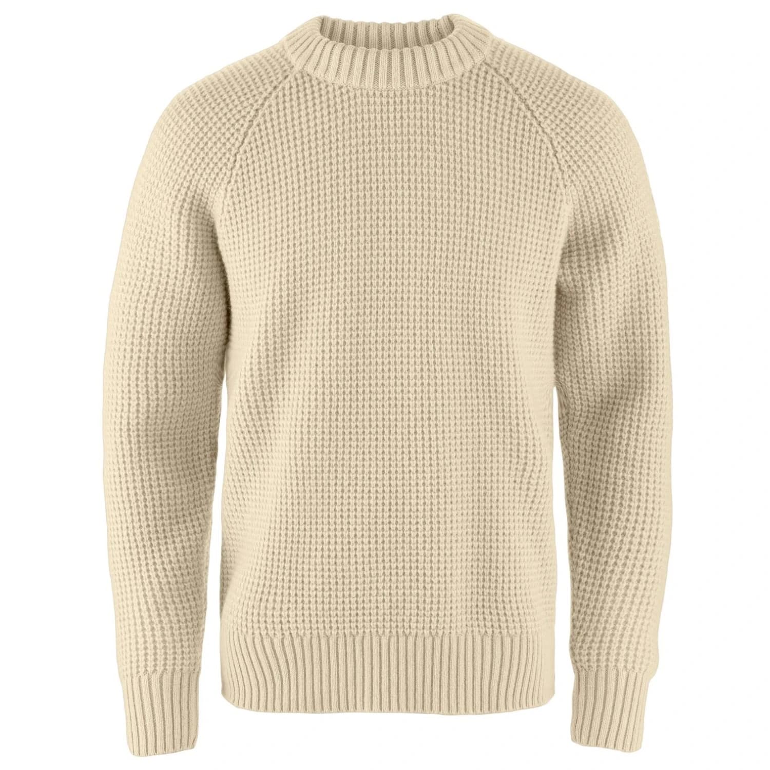 Мъжки вълнен пуловер Fjällräven Övik Waffle Knit Wool jumper - Light Beige