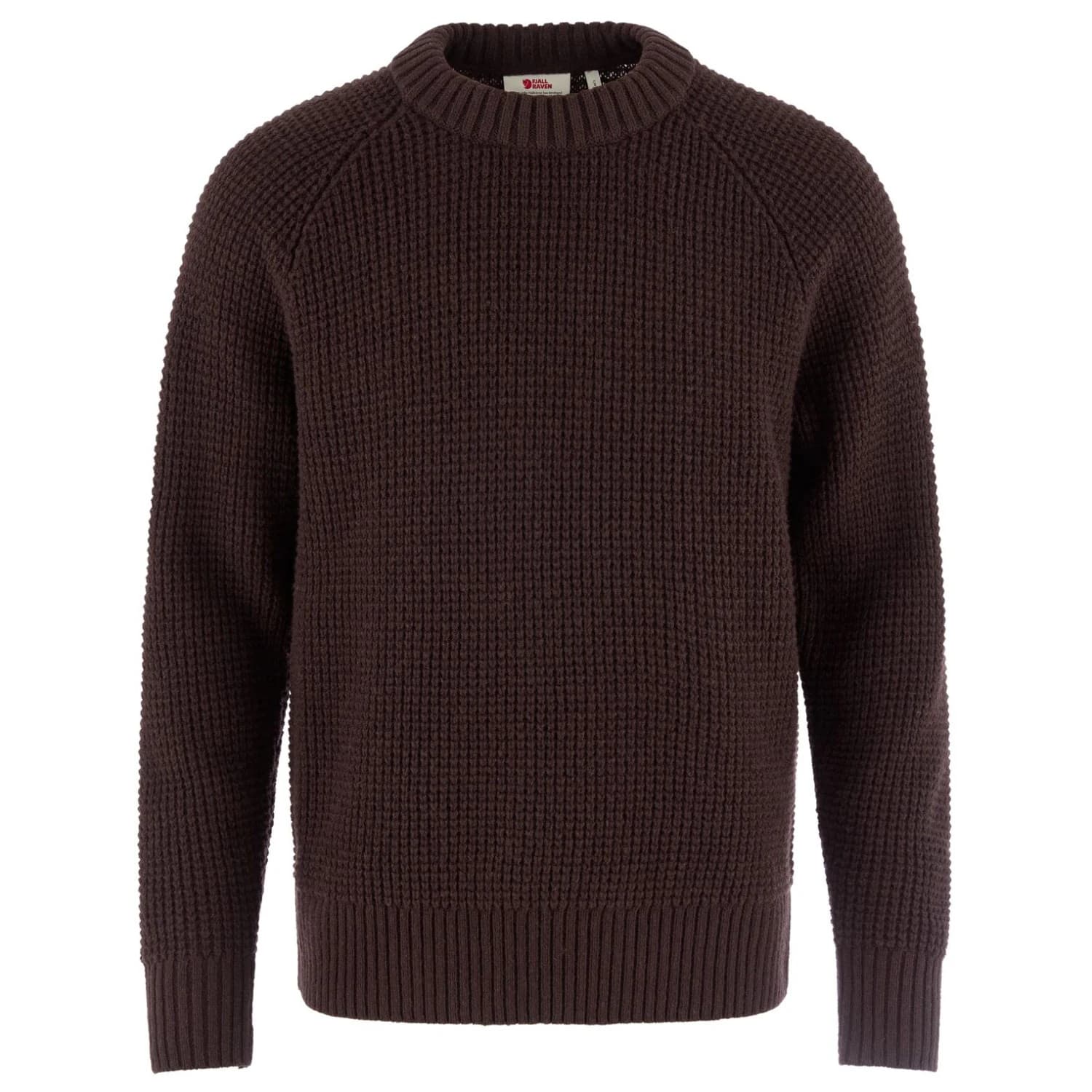 Мъжки вълнен пуловер Fjällräven Övik Waffle Knit Wool jumper - Black Oak