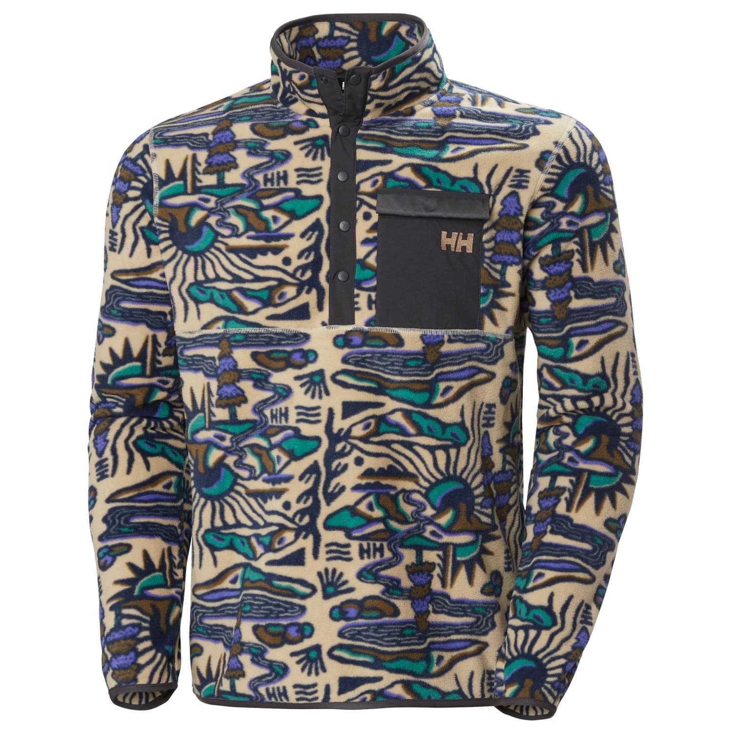 Мъжки поларен пуловер Helly hansen Maridalen Printed Fleece Fleece jumper - HH Khaki Rayco Aop