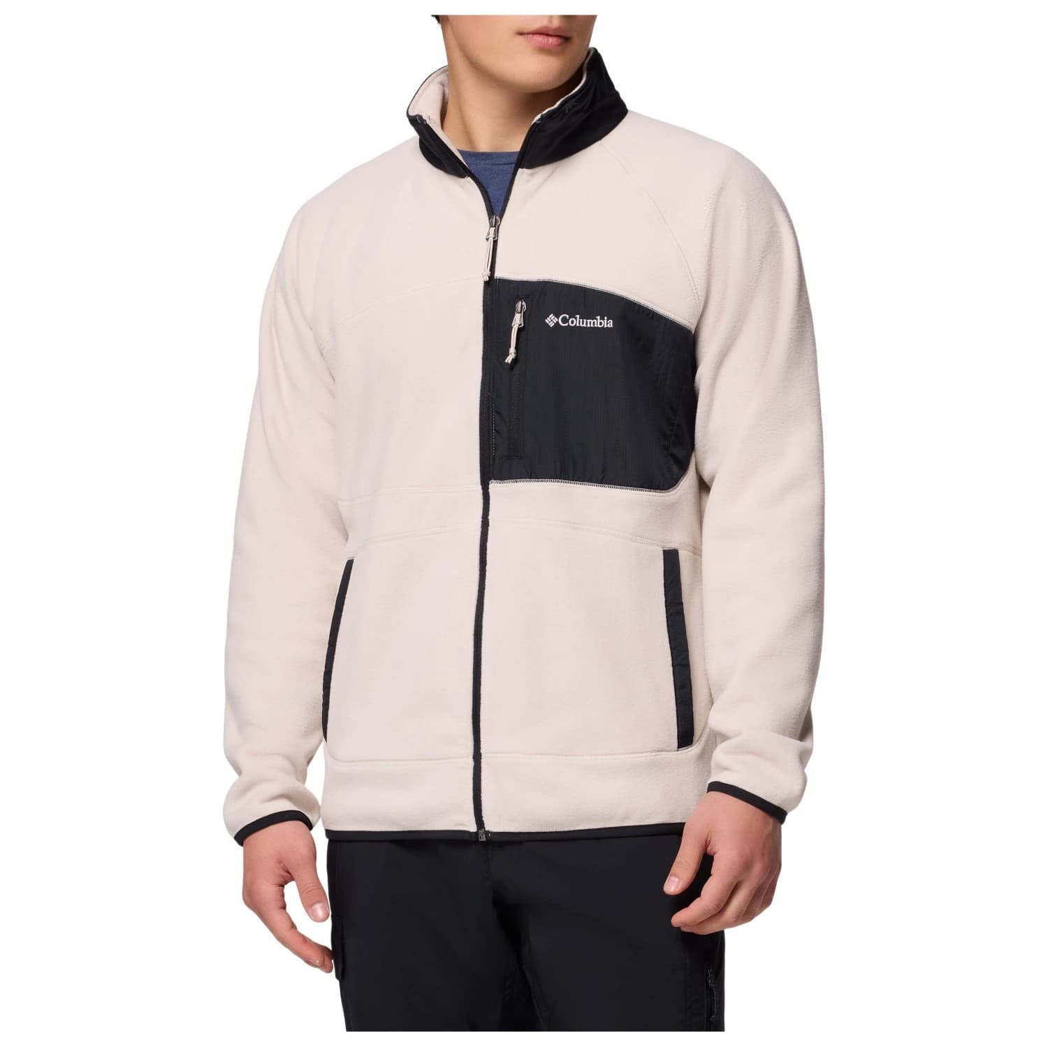 Мъжко поларено яке Columbia Fast Trek Overlay Full Zip Fleece jacket - Dark Stone / Black