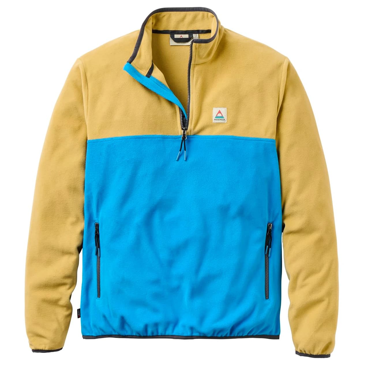 Мъжки поларен пуловер Passenger Set Off Recycled Polar 1/4 Zip Fleece 2.0 Fleece jumper - Warm Beige / Marine Blue