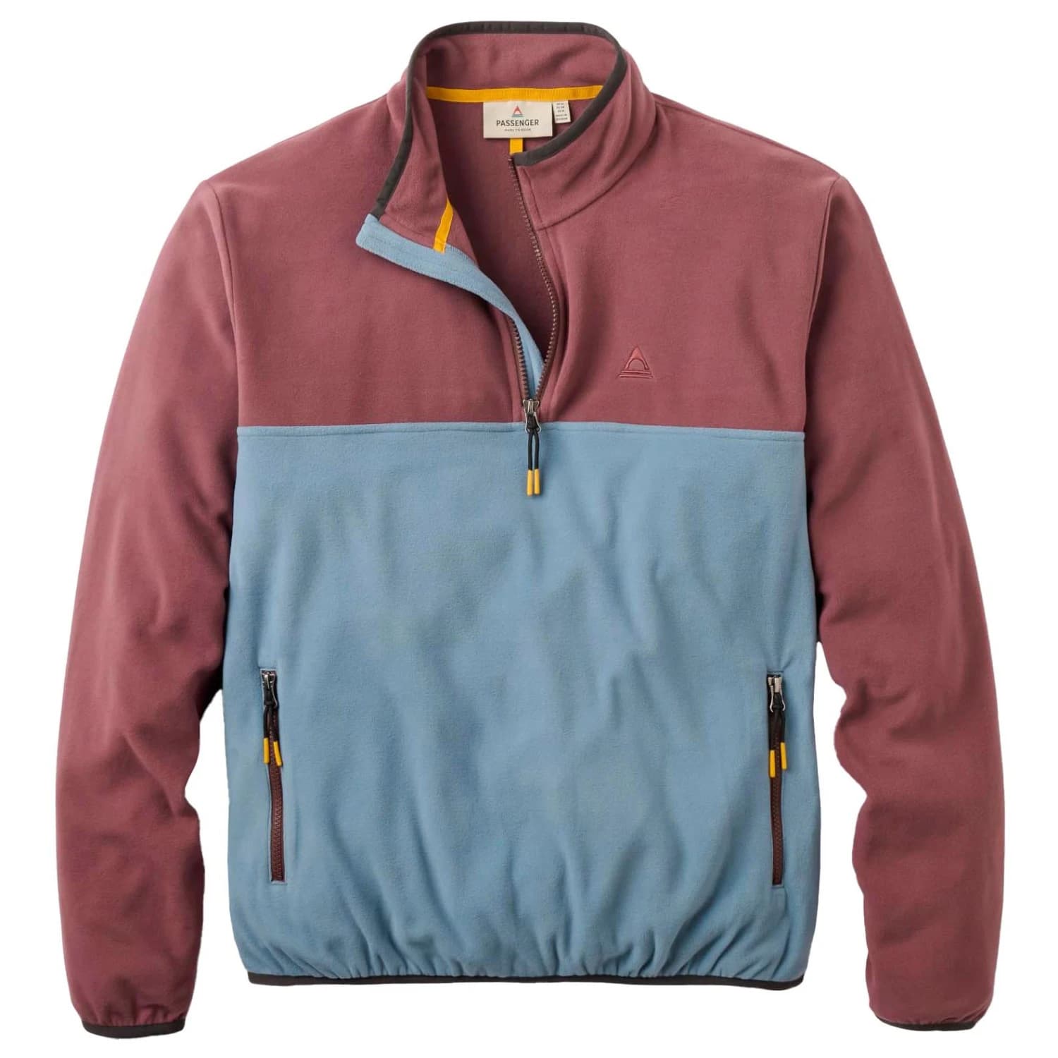 Мъжки поларен пуловер Passenger Set Off Recycled Polar 1/4 Zip Fleece 2.0 Fleece jumper - Brambleberry / Stormy Blue