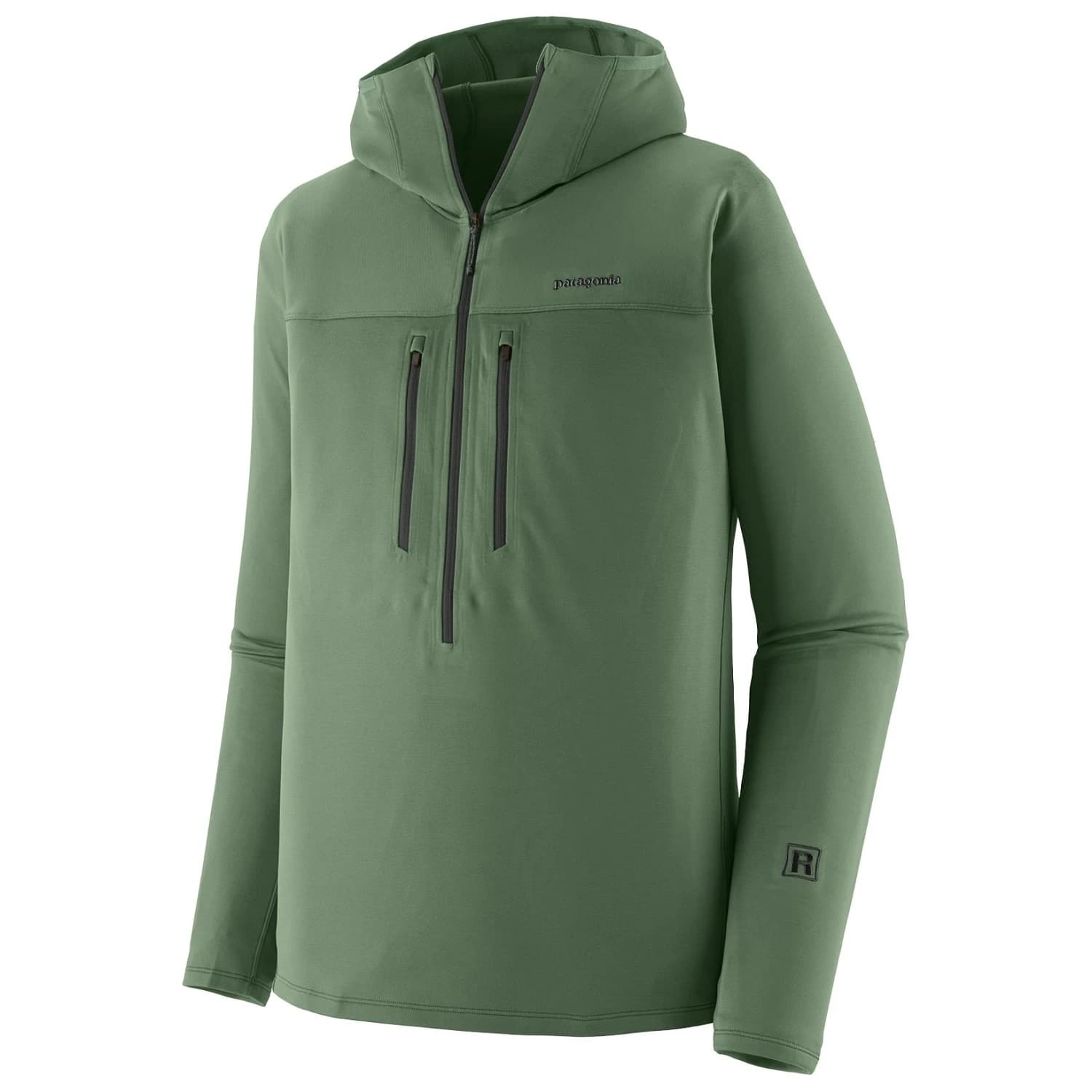 Мъжки поларен пуловер Patagonia R1 Ultralight Hoody Fleece jumper - Canopy Green