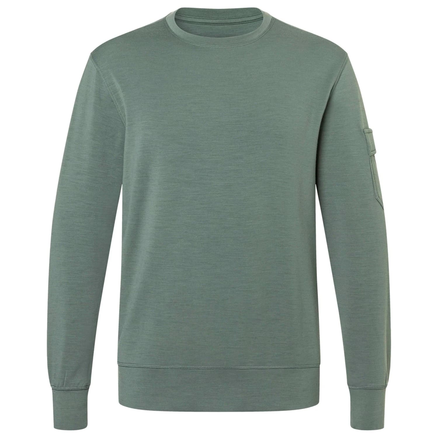Вълнен пуловер super.natural Alpine Brush Crewneck Merino longsleeve - Eucalyptus