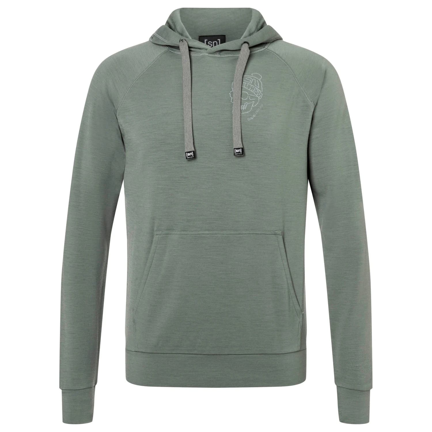 Вълнен пуловер super.natural Frosty Hoodie Merino hoodie - Eucalyptus / Vapor Grey