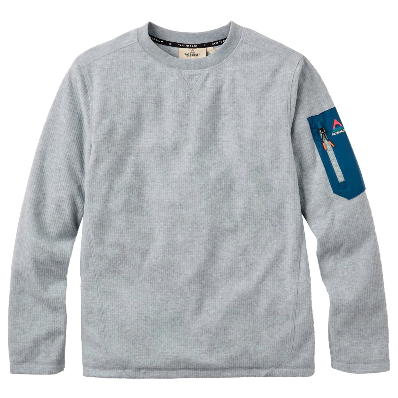 Поларен пуловер Passenger Forestscape Recycled Grid Fleece Crew Fleece jumper - Grey Marl