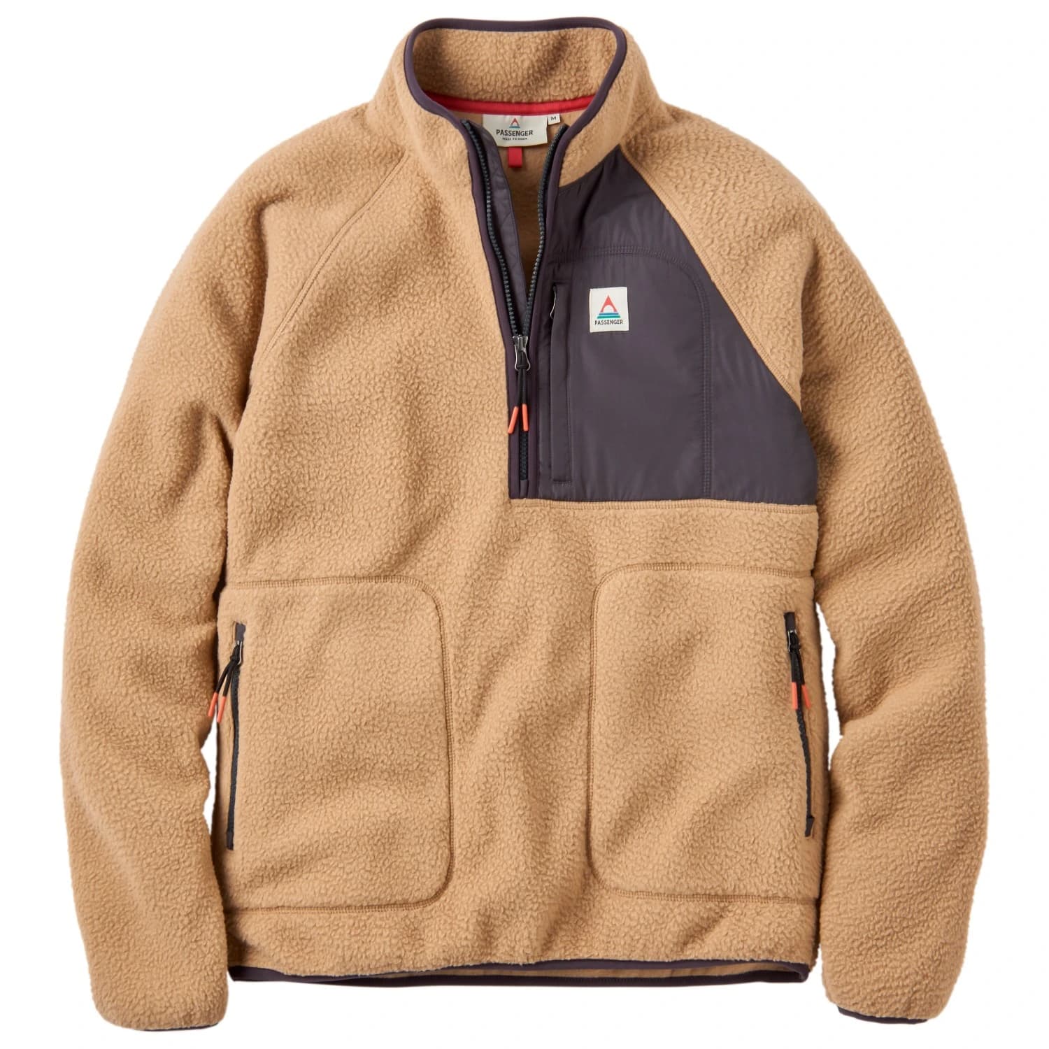 Мъжки поларен пуловер Passenger Offgrid 1/2 Zip Recycled Sherpa Fleece Fleece jumper - Biscuit