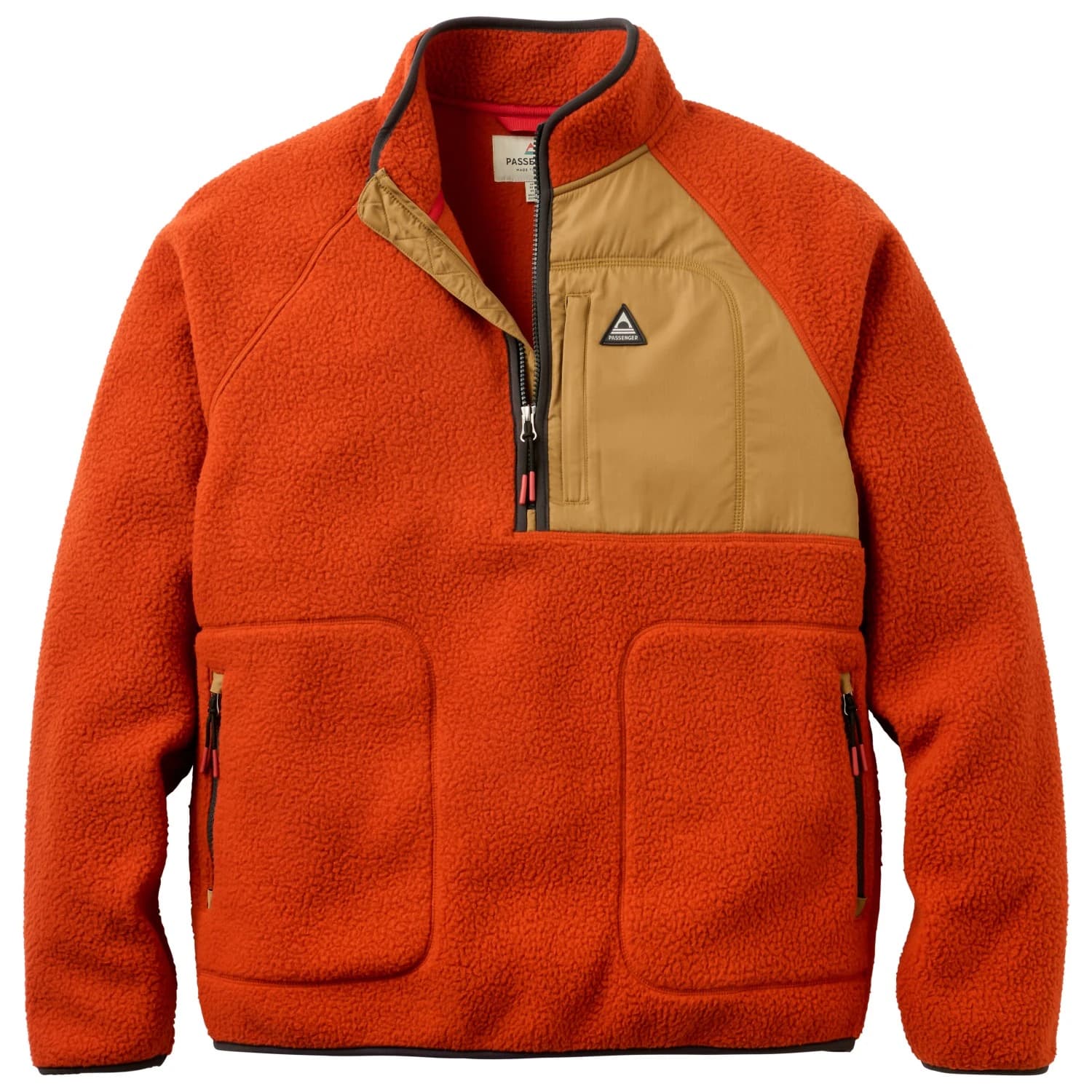 Поларен пуловер Passenger Offgrid 1/2 Zip Recycled Sherpa Fleece Fleece jumper - Dark Rust / Caramel