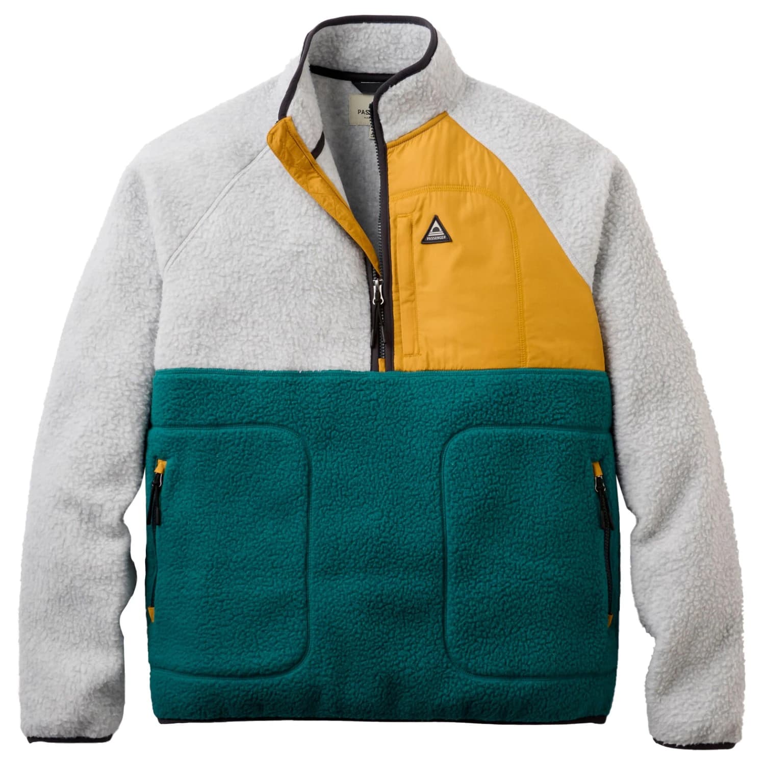 Поларен пуловер Passenger Offgrid 1/2 Zip Recycled Sherpa Fleece Fleece jumper - Grey Marl / Deep Ocean