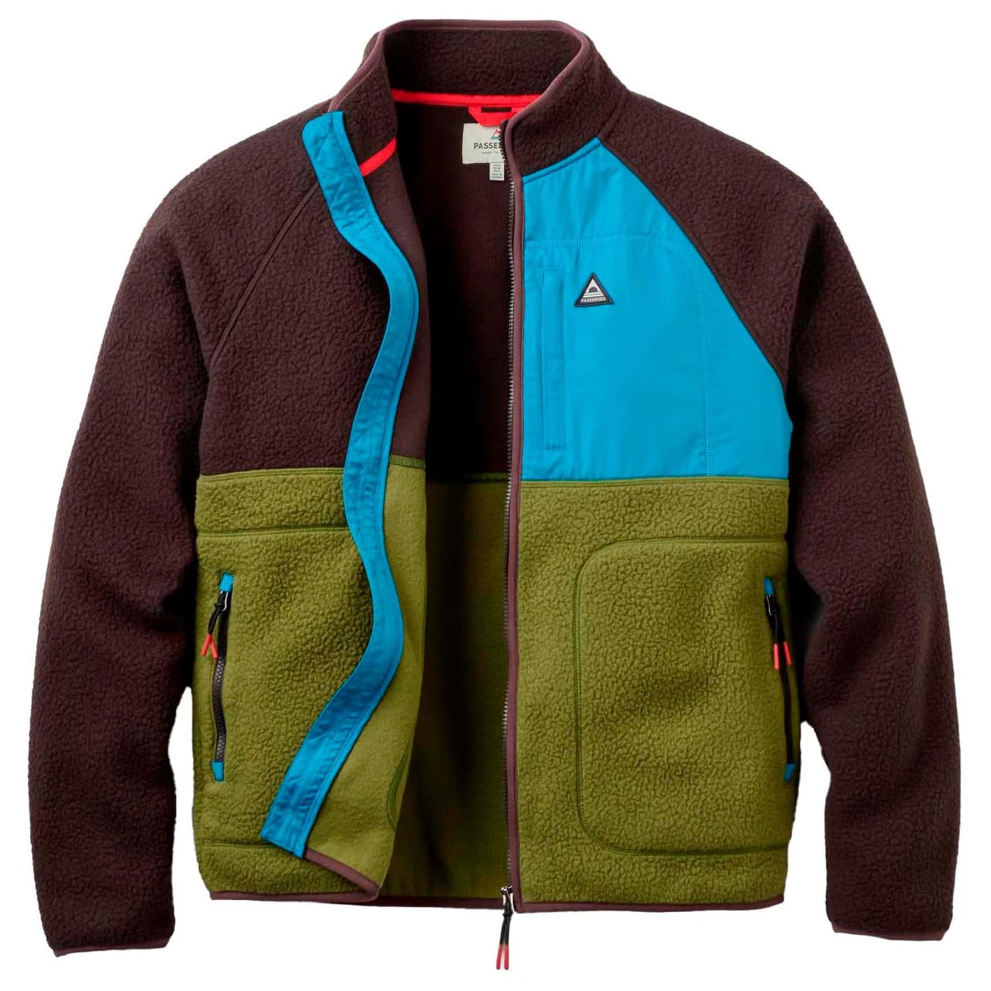 Поларено яке Passenger Offgrid Recycled Full Zip Sherpa Fleece Fleece jacket - Espresso / Khaki
