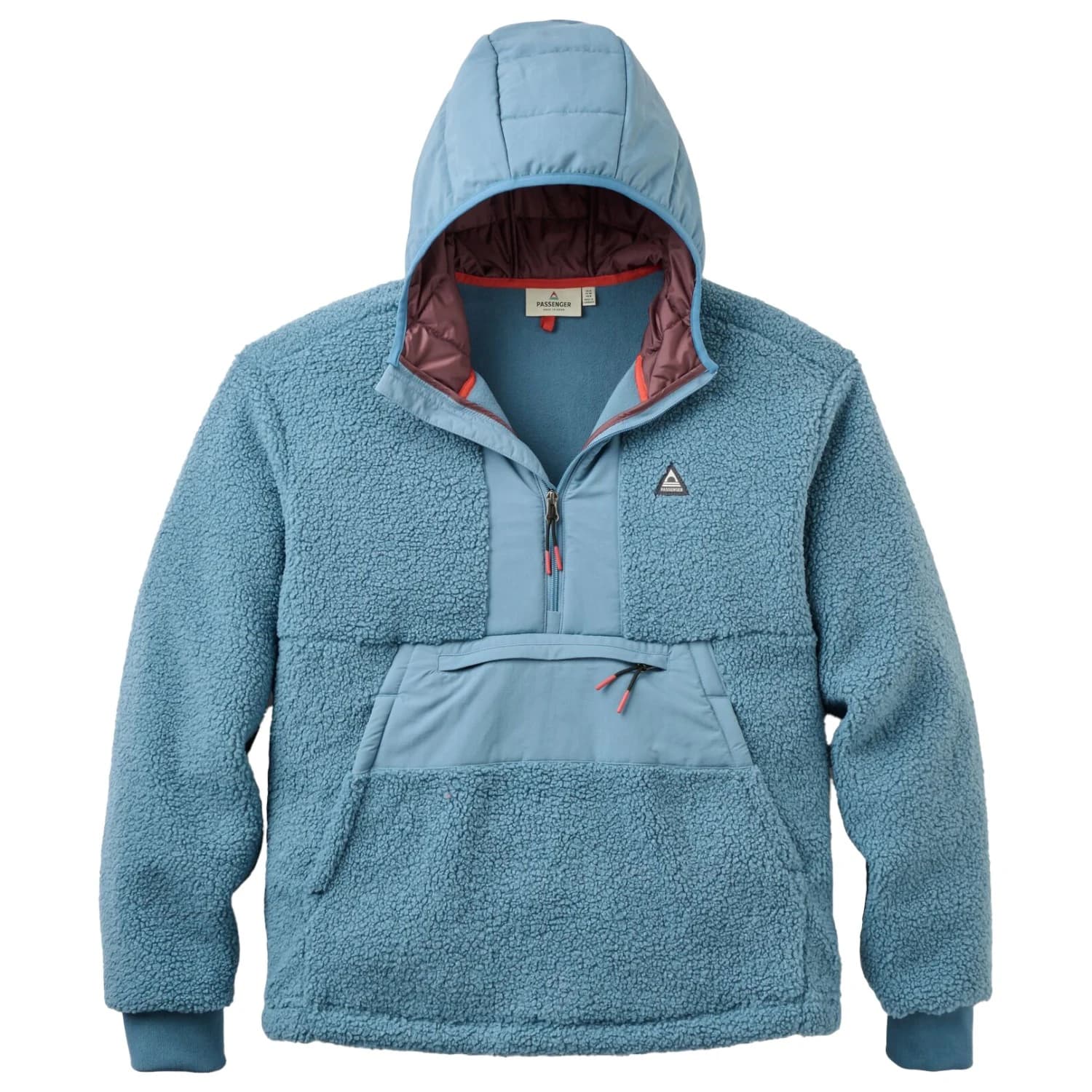 Поларен пуловер Passenger Woodland Recycled 1/2 Zip Sherpa Fleece Fleece jumper - Stormy Blue