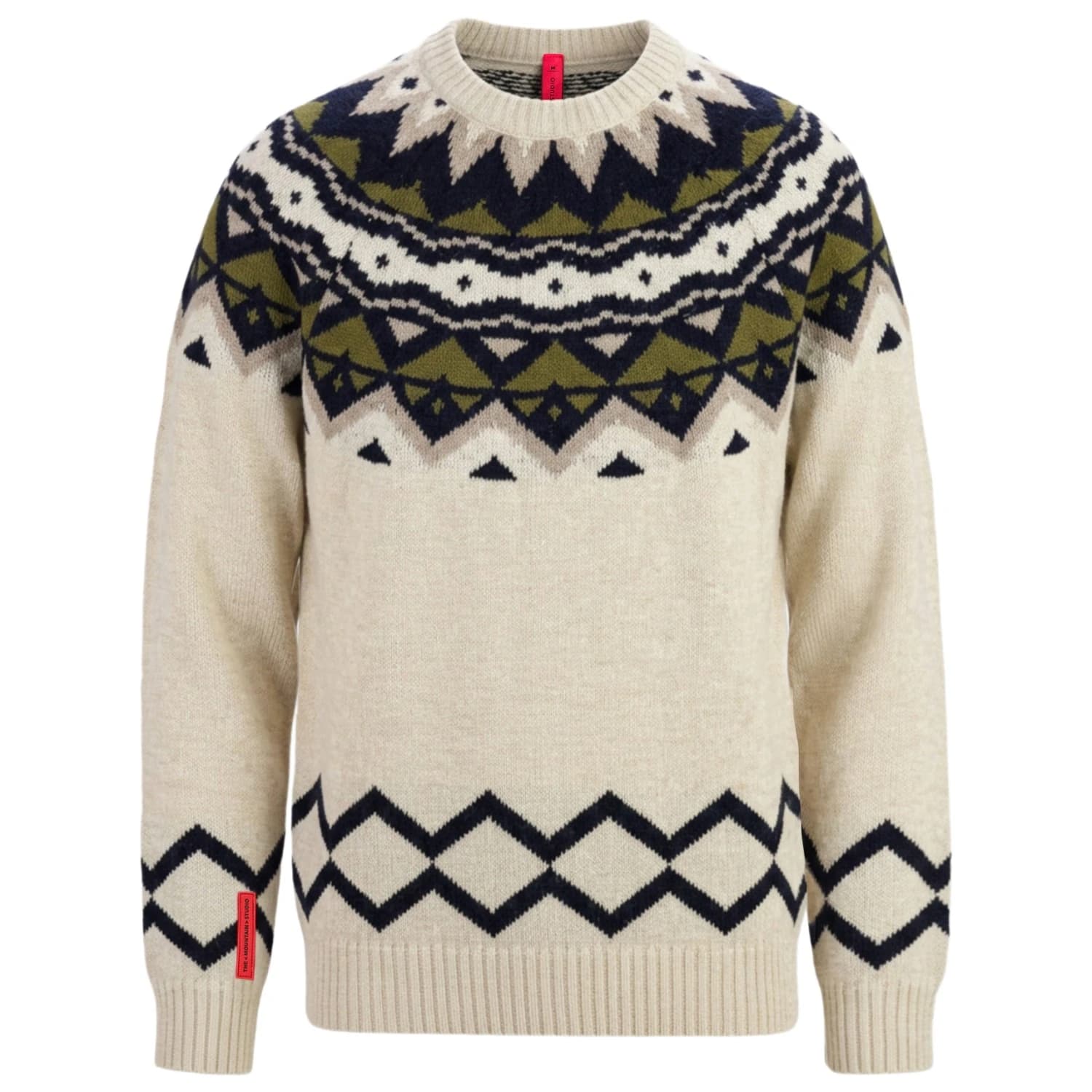 Вълнен пуловер The Mountain Studio Ski Lambswool Pattern Sweater Wool jumper - Almond Milk