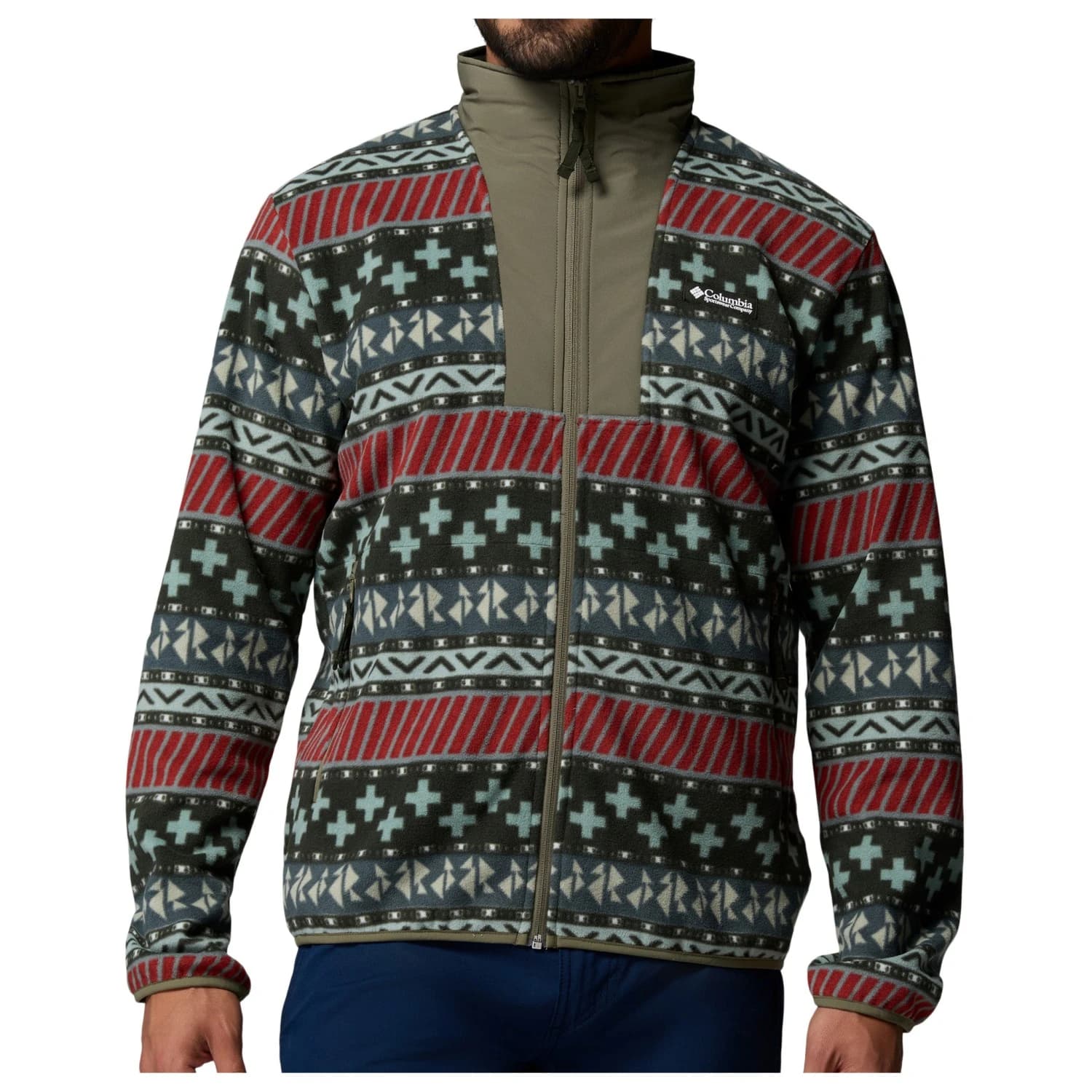 Мъжко поларено яке Columbia Sequoia Grove II Full Zip Printed Fleece Fleece jacket - Greenscape / Wizard Island