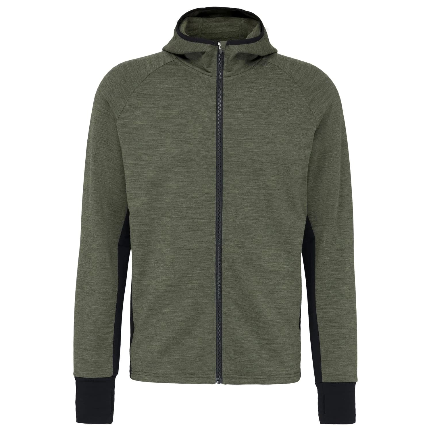 Вълнено яке Stoic MerinoFleece260 FlenSt. II Zip Hoody Merino hoodie - Dark Olive Melange / Black