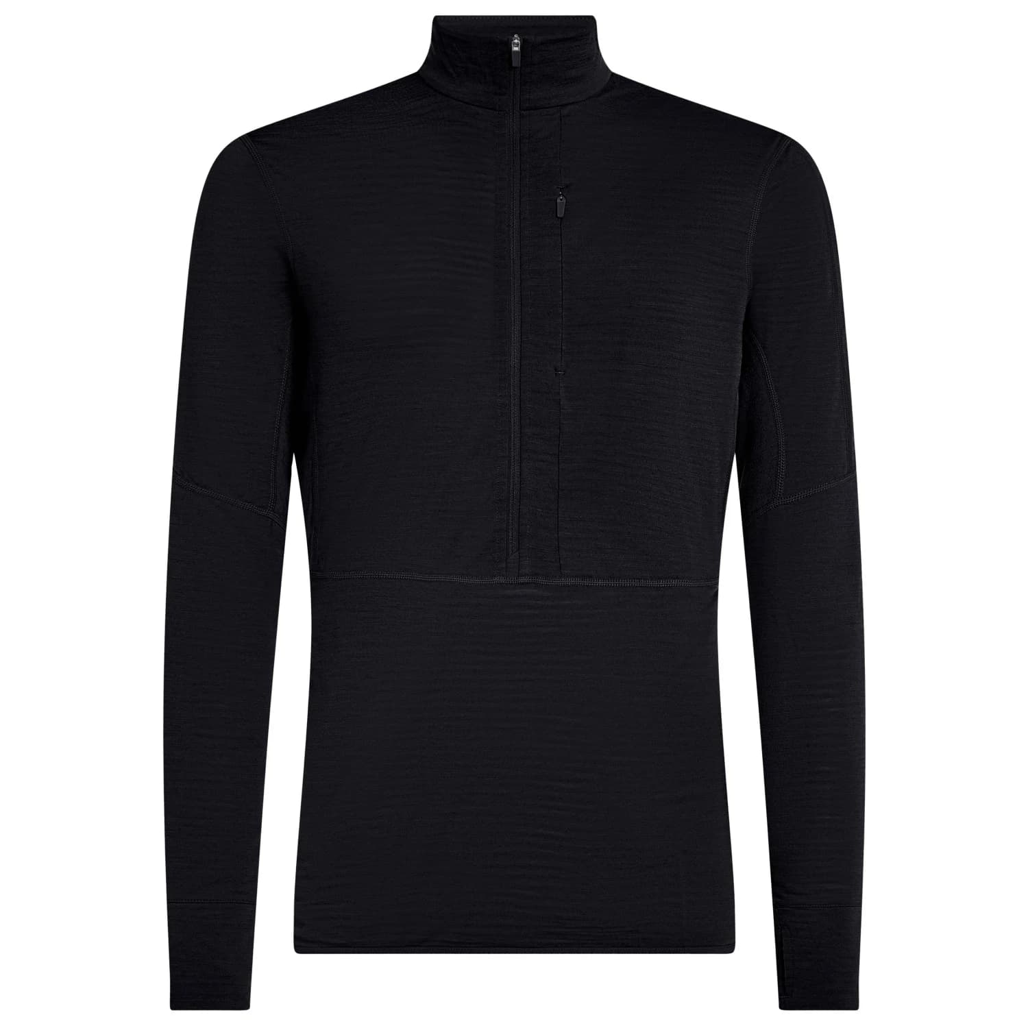 Вълнен пуловер Icebreaker Merino 200 Realfleece Descender L/S Half Zip Merino jumper - Black