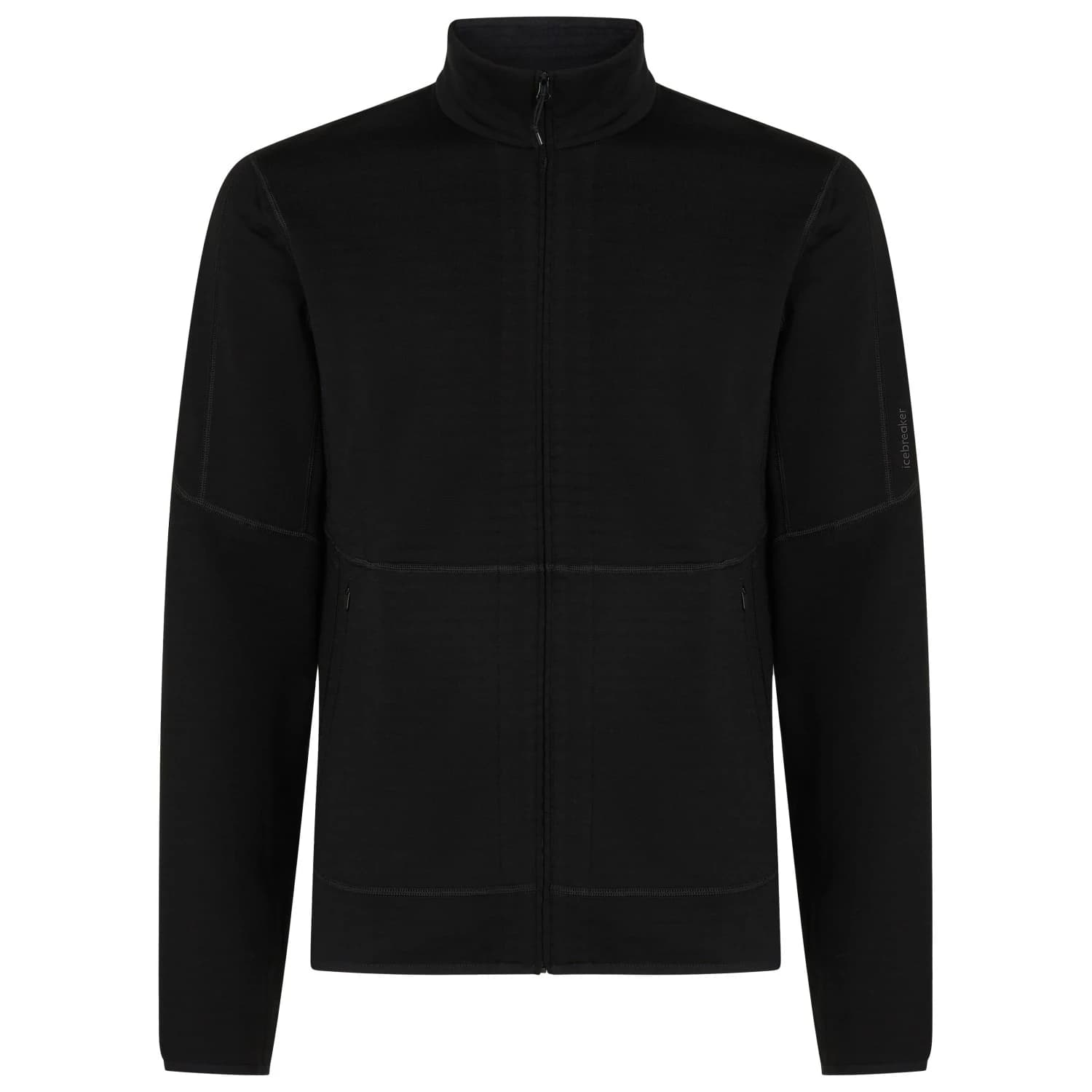 Вълнено яке Icebreaker Merino 400 Realfleece Descender L/S Zip Merino jumper - Black