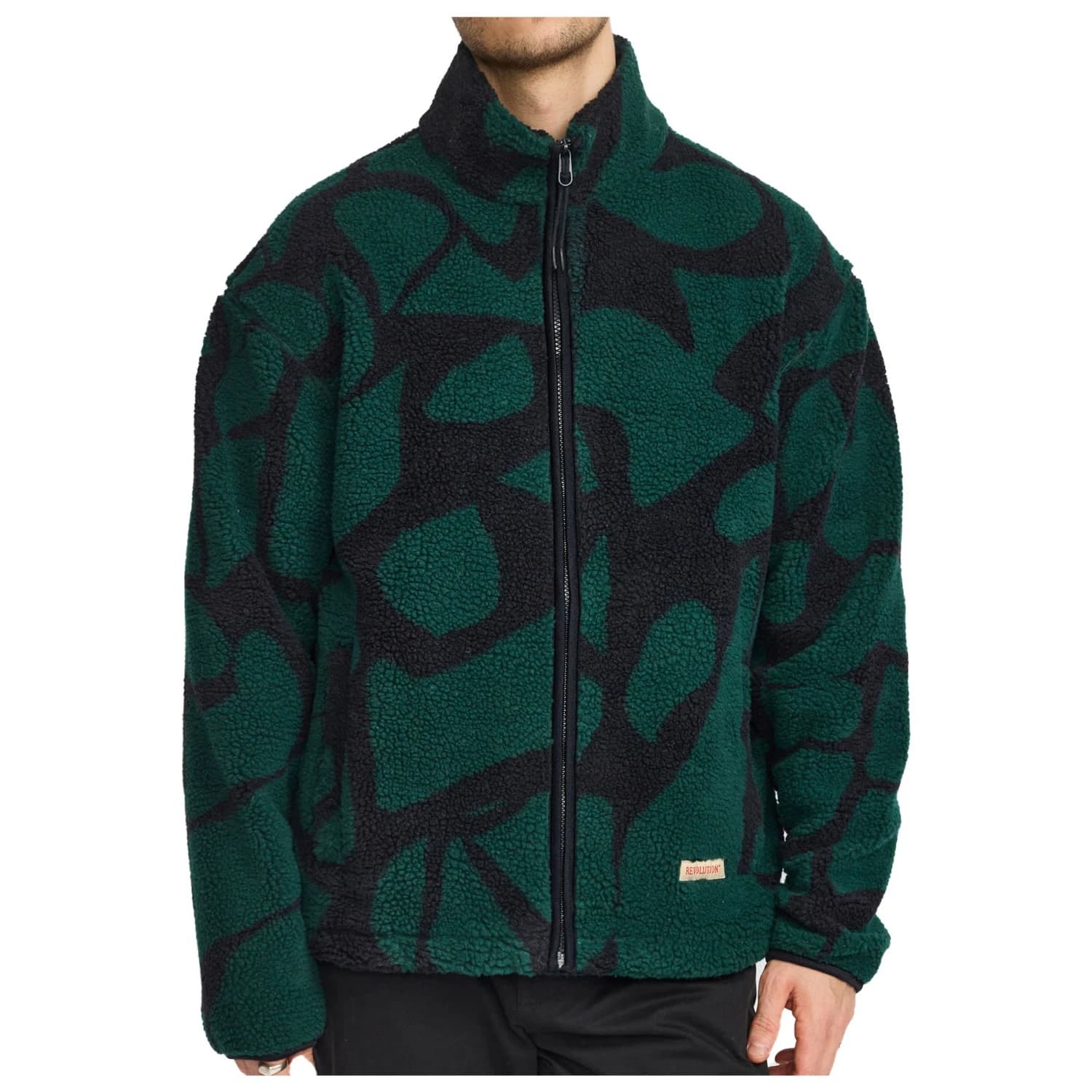 Поларено яке Revolution Printed Teddy Jacket 7025 Fleece jacket - Darkgreen