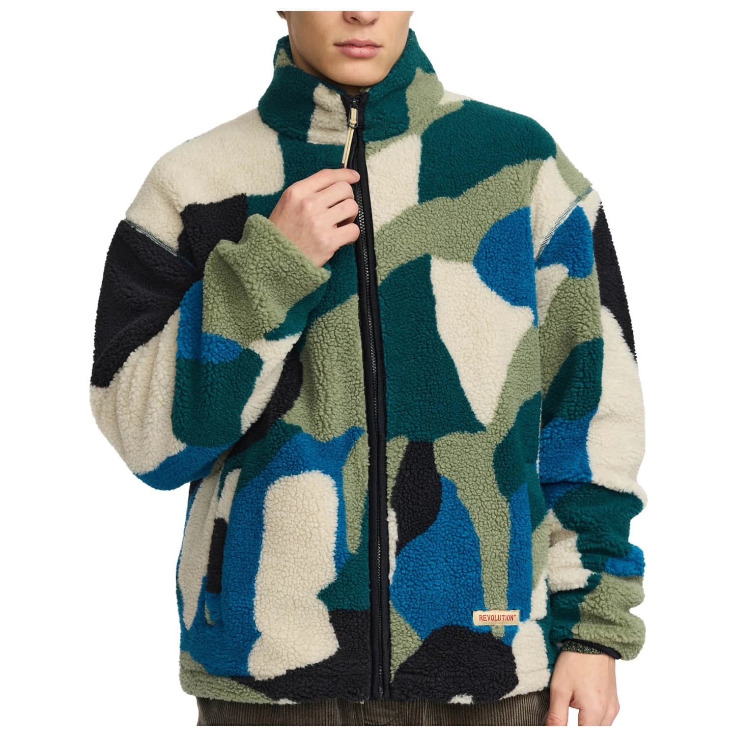 Поларено яке Revolution Printed Teddy Jacket 7026 Fleece jacket - Green