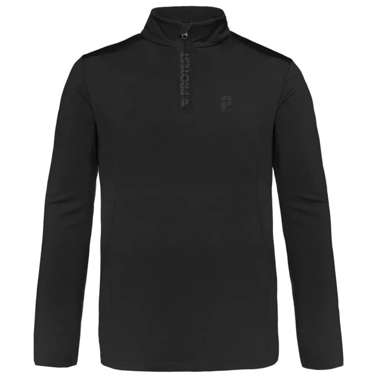 Мъжки поларен пуловер Protest PRTRewill 1/4 Zip Active Top Longsleeve - True Black