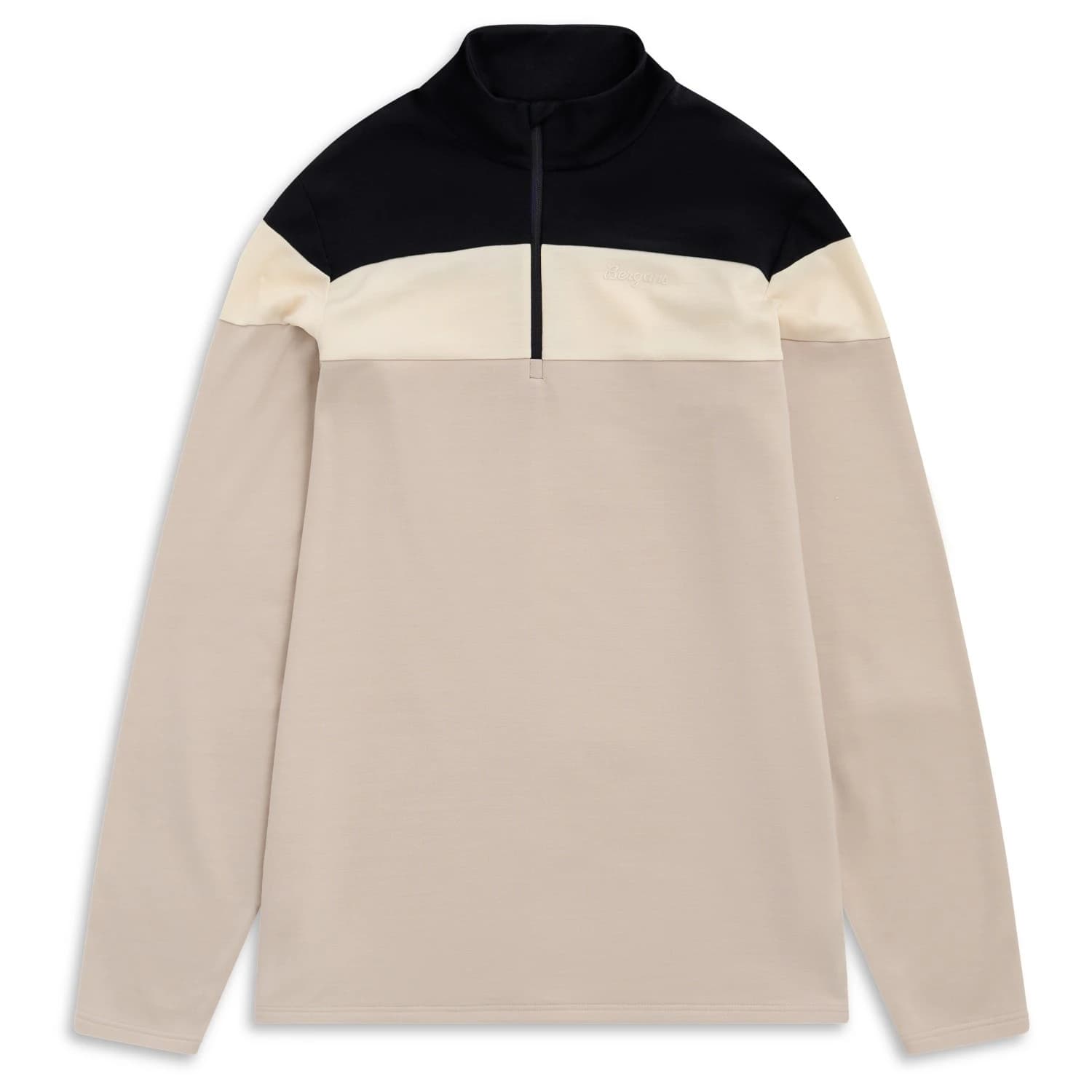 Мъжки вълнен пуловер Bergans Uldal Wool Half Zip Jumper - Bone White/Black/Creme
