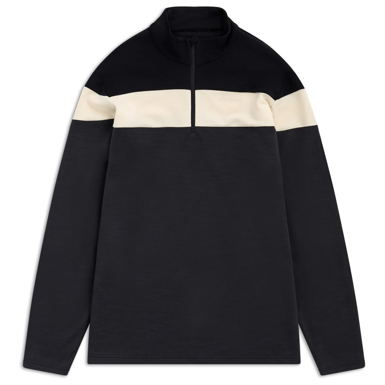 Мъжки вълнен пуловер Bergans Uldal Wool Half Zip Jumper - Dark Shadow Grey/Black/Creme