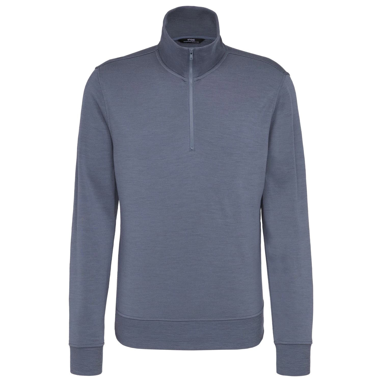 Вълнен пуловер Stoic WarmMerinoTerry AlavaaraSt. Half Zip Merino jumper - Pale Blue Grey