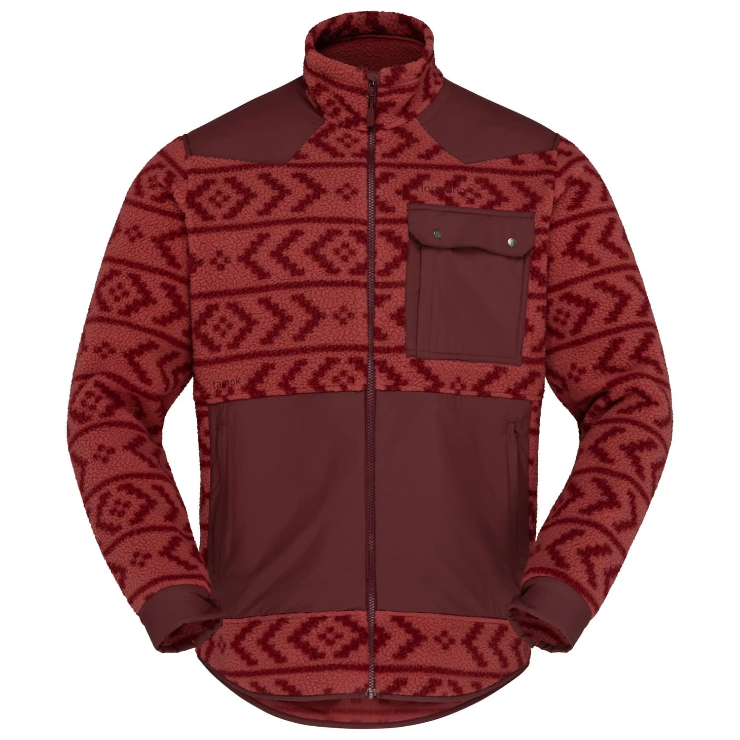 Поларен пуловер Norrøna Tamok Warm3 Jacket Fleece jacket - Cowhide / Port
