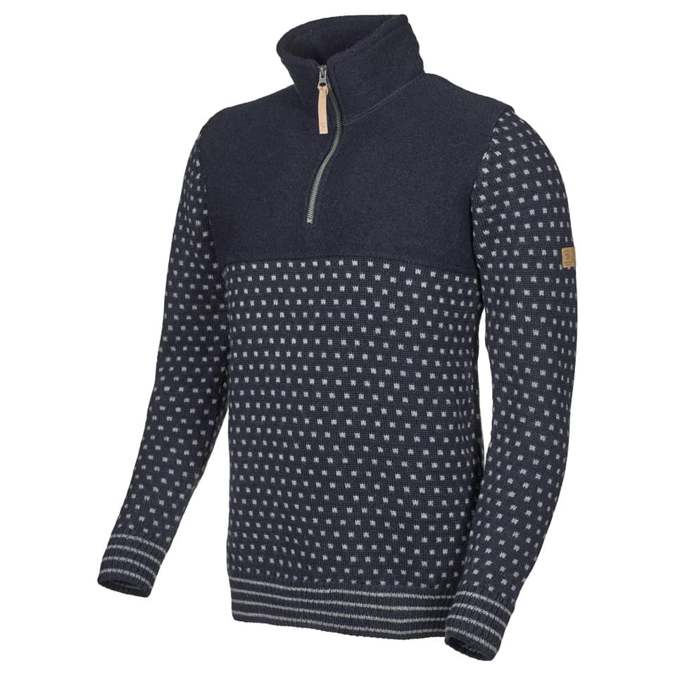 Вълнен пуловер Ivanhoe of Sweden Sverre Half Zip Wool jumper - Navy