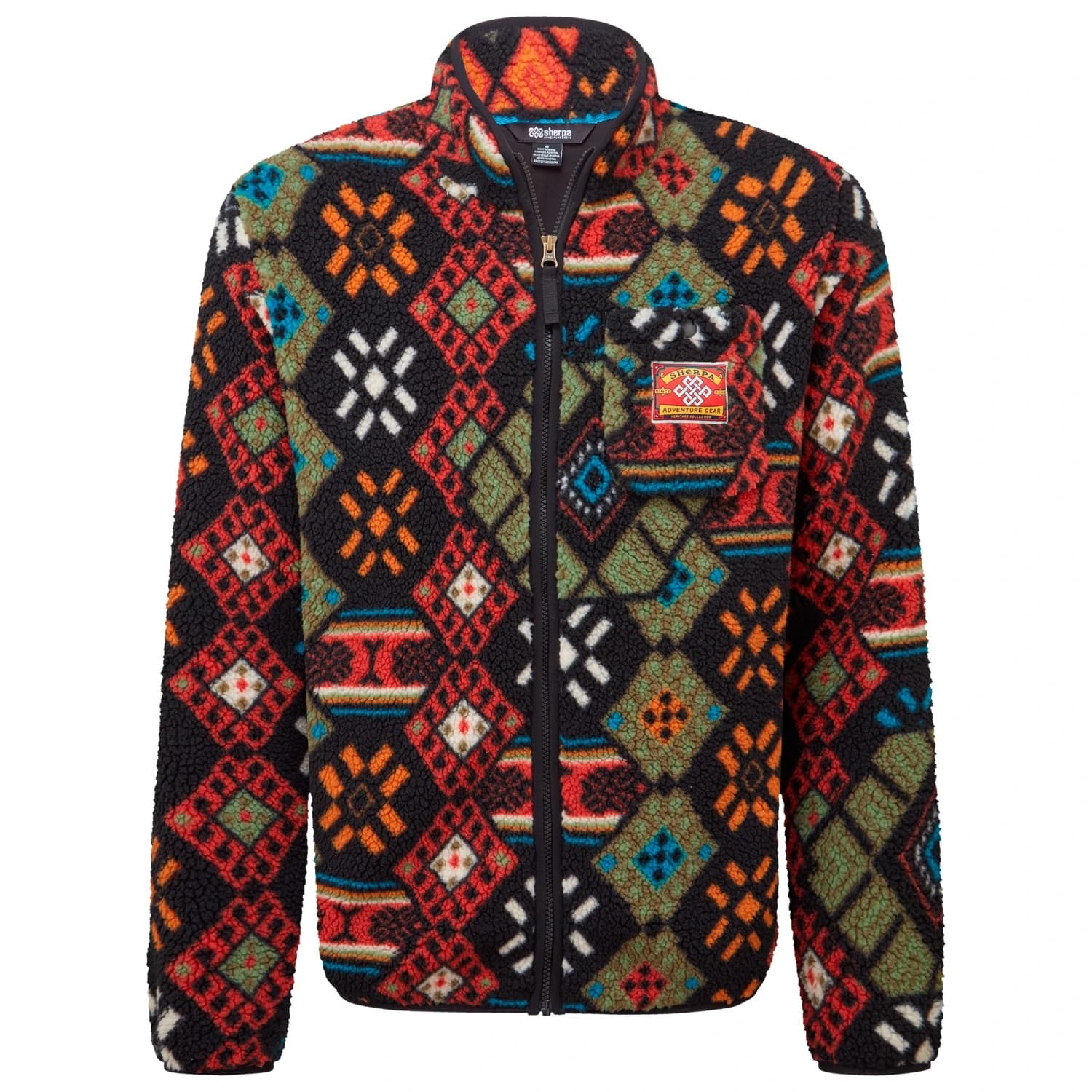 Поларено яке Sherpa Tarcho Printed Full Zip Jacket Fleece jacket - Black Bhutan