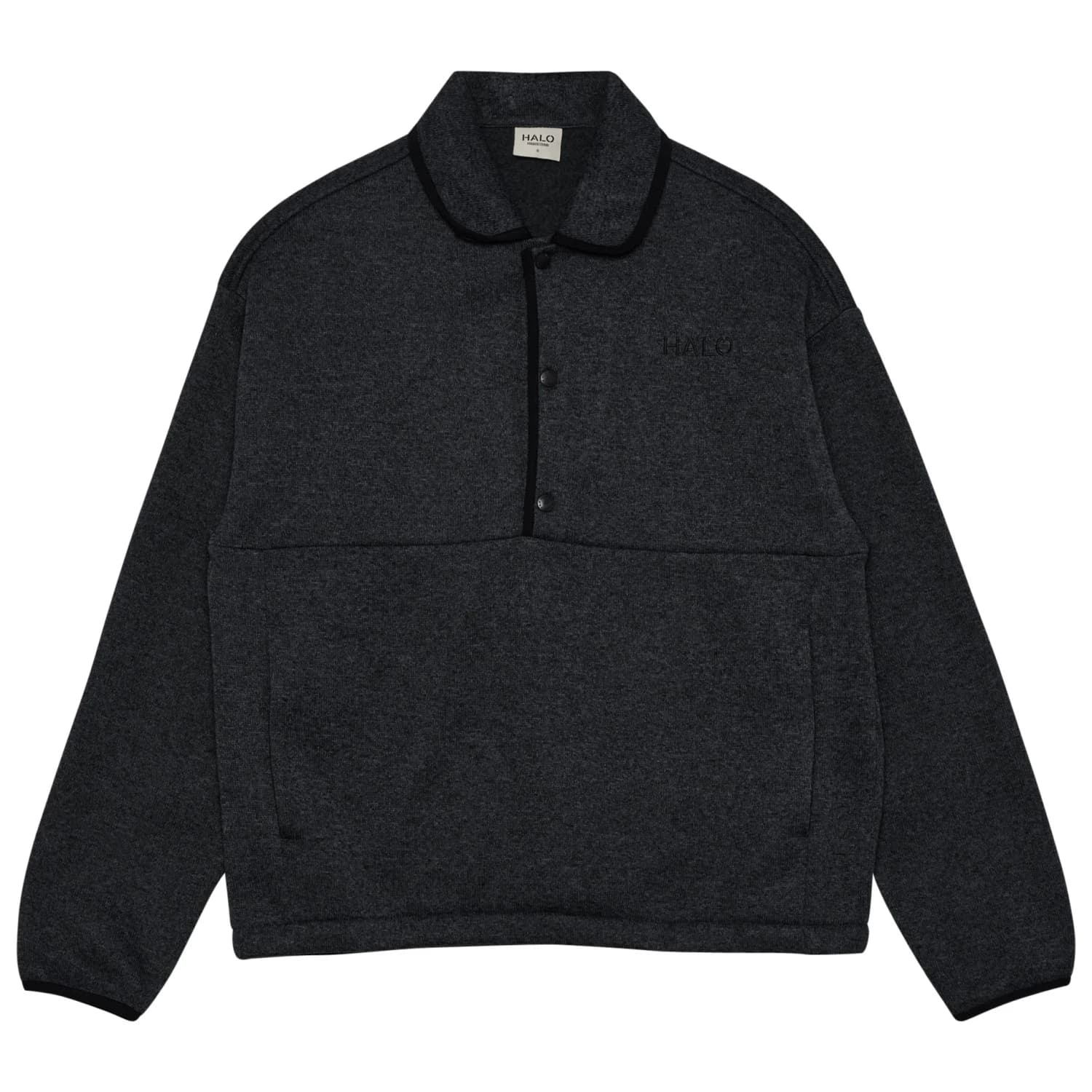 Поларен пуловер Halo Fusion Polo Knit Fleece jumper - Raven