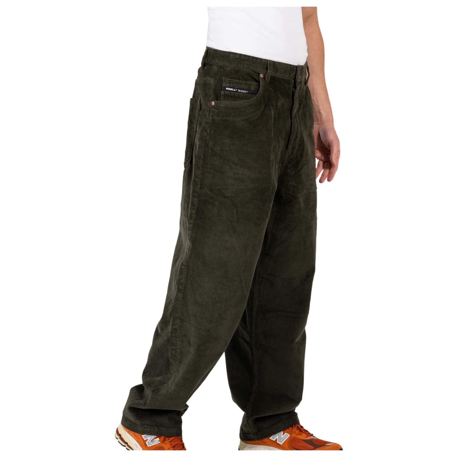 Мъжки ежедневен панталон Reell Baggy Cord Casual trousers - Dark Green Cord
