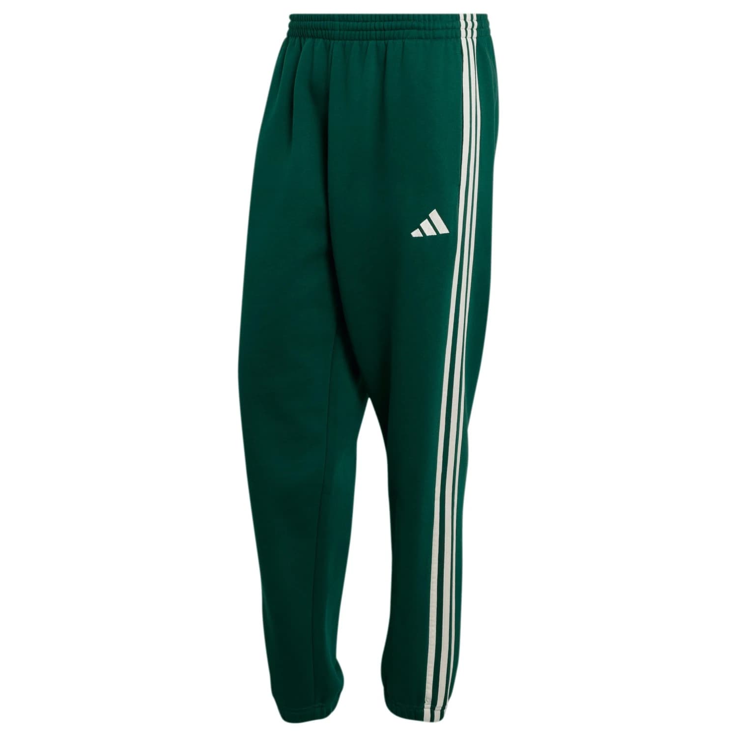 Мъжки анцунг долнище adidas Essentials 3-Stripes Fleece Tapered Cuffed Pants Tracksuit trousers - Collegiate Green / Off White