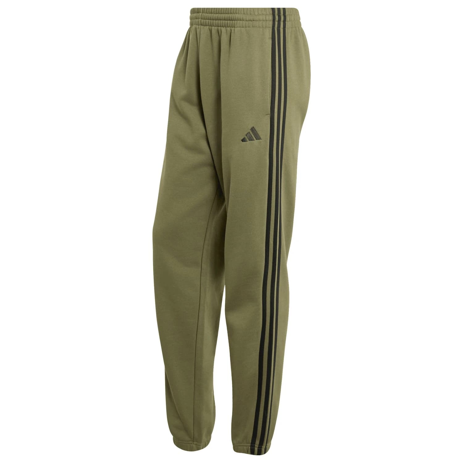 Мъжки анцунг долнище adidas Essentials 3-Stripes Fleece Tapered Cuffed Pants Tracksuit trousers - Olive Four / Black