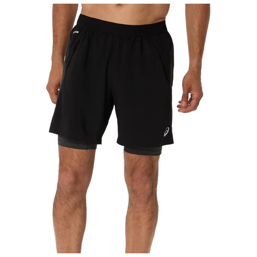 Мъжки шорти за бягане Asics Road 2-n-1 7'' Short Running shorts - Performance Black / Graphite Grey