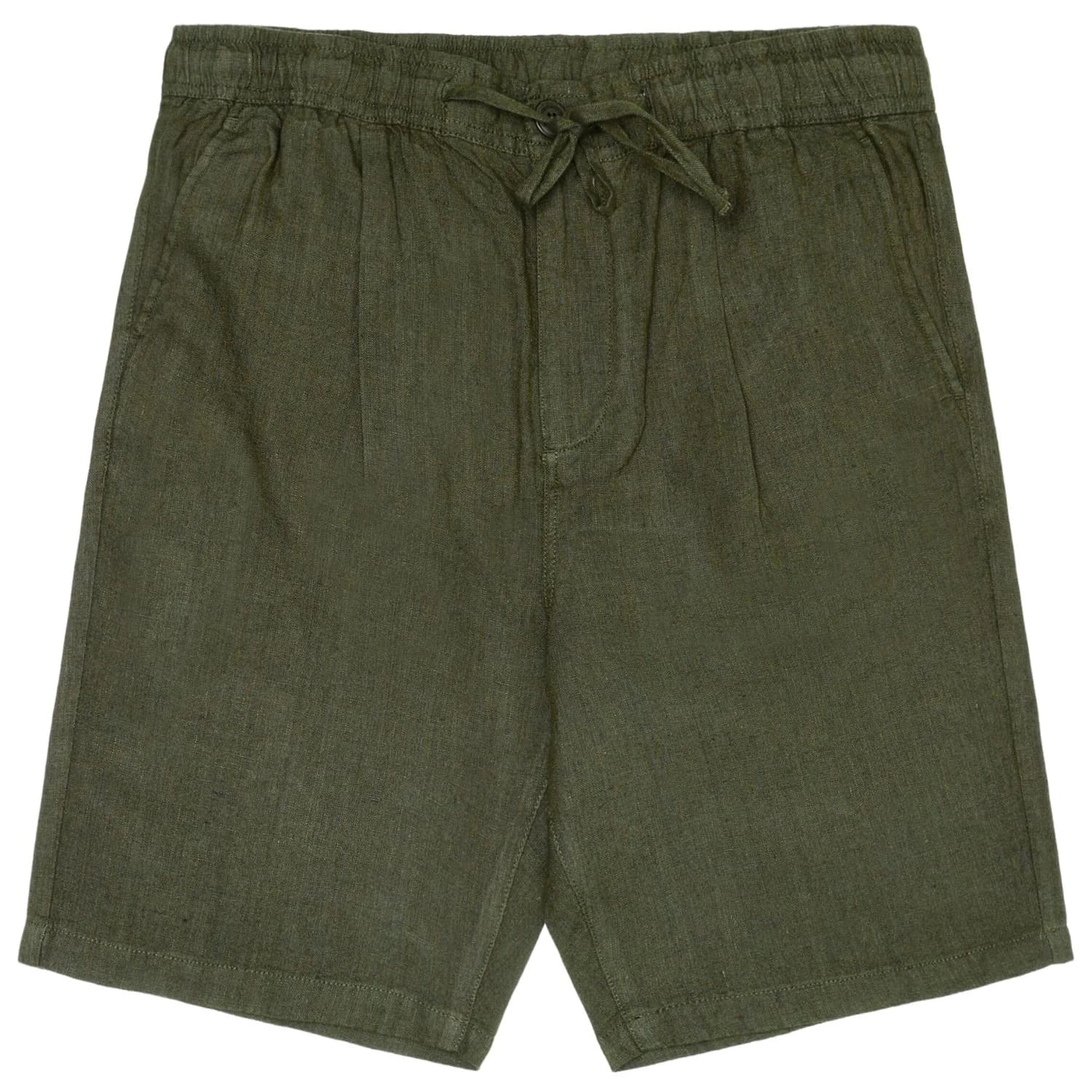 Мъжки къси панталони Knowledgecotton apparel Fig Loose Linen Shorts - Burned Olive