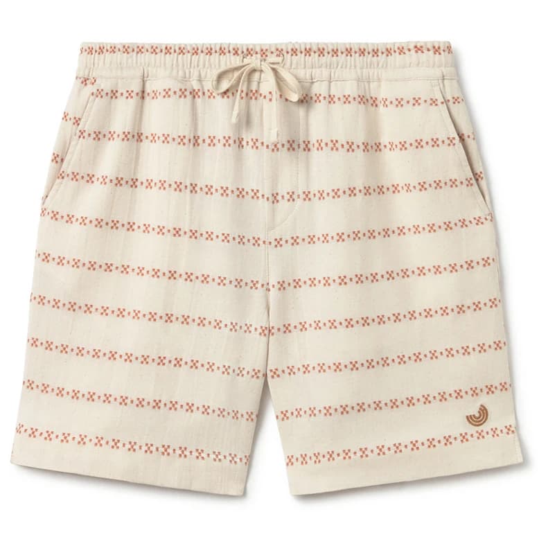 Мъжки къси панталони TWOTHIRDS Neubukow Shorts - Ecru / Adobe Jacquard