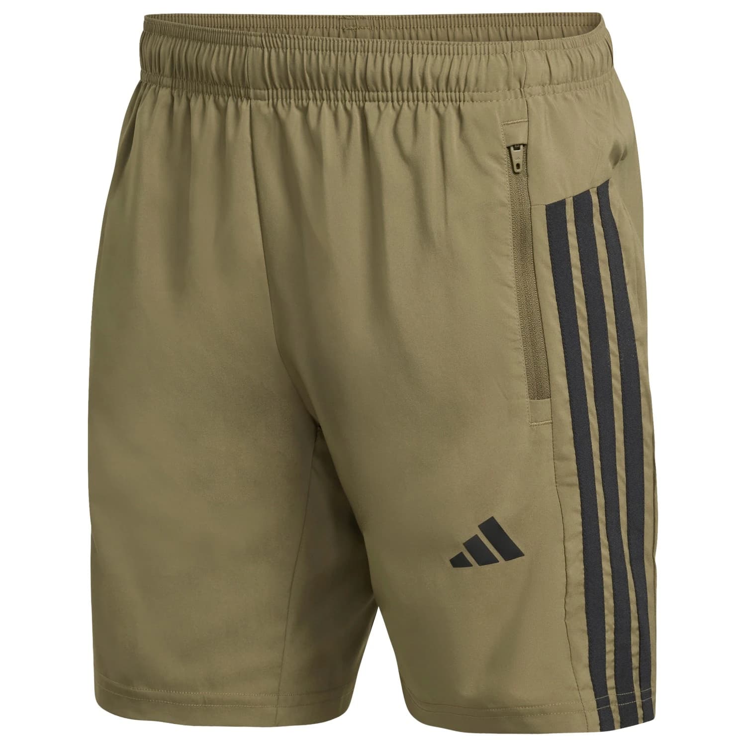 Мъжки къси панталони adidas Workout Essentials Base 3 Stripes Woven Short Shorts - Olive Strata / Black