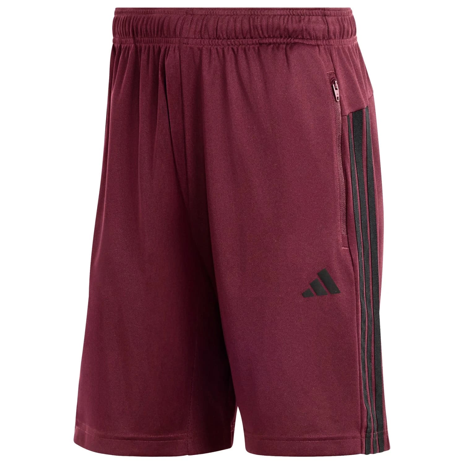 Къси панталони adidas Workout Essentials Base 3-Stripes Pique Short Shorts - Maroon / Black
