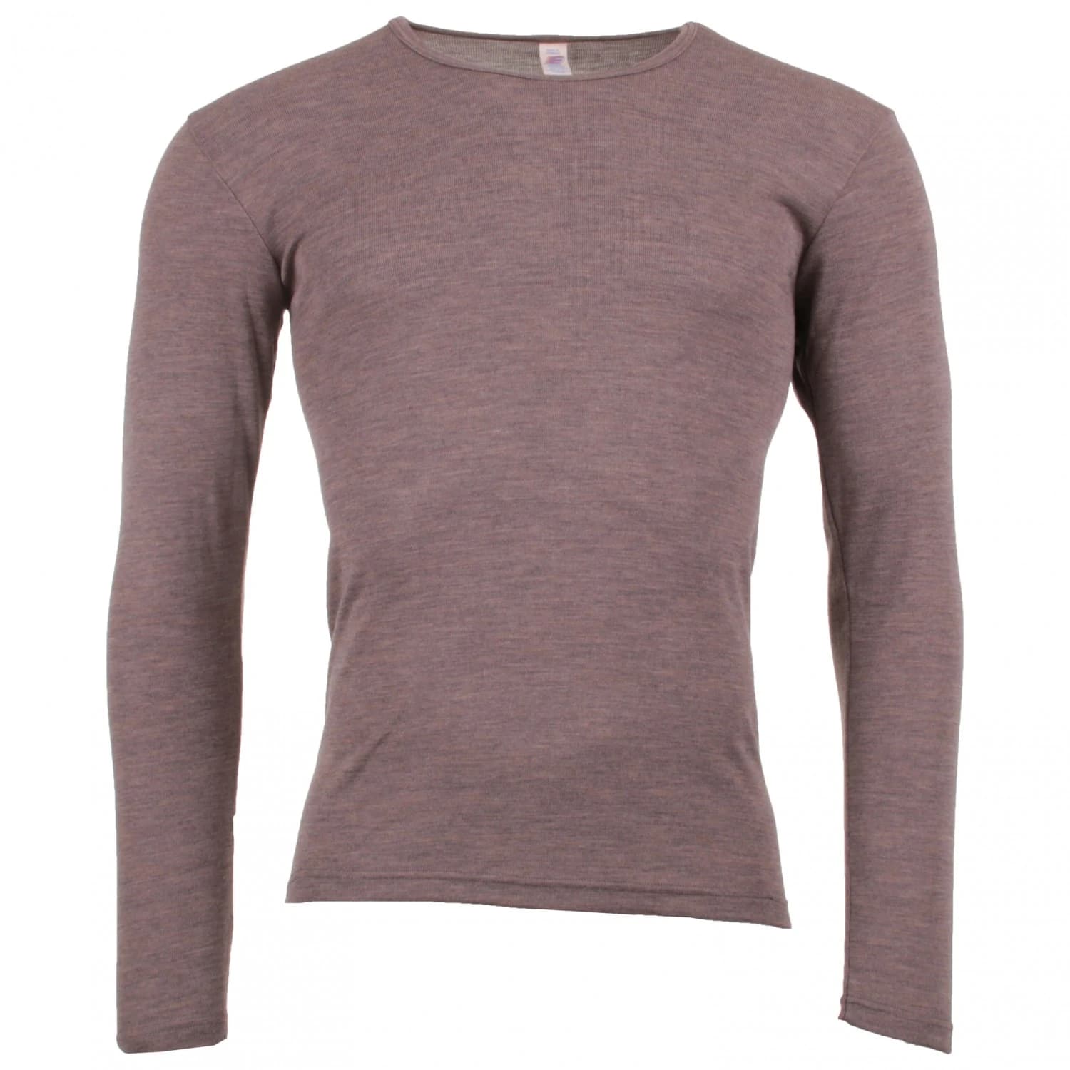 Мъжко копринено термобельо Engel Undershirt L/S Merino base layer - Walnut