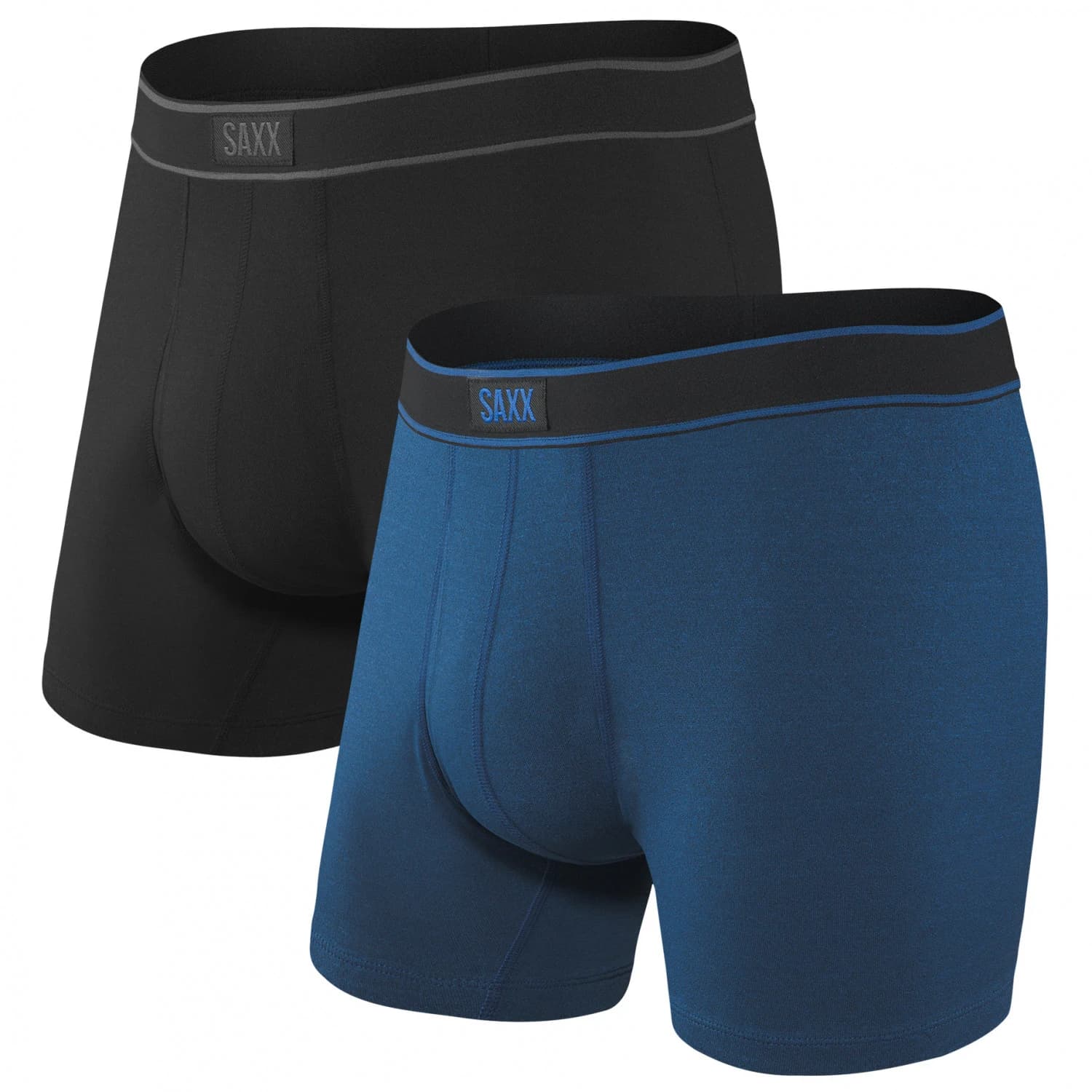 Мъжко синтетично термобельо Saxx Daytripper Boxer Brief Fly 2-Pack Synthetic base layer - Black / City Blue Heather