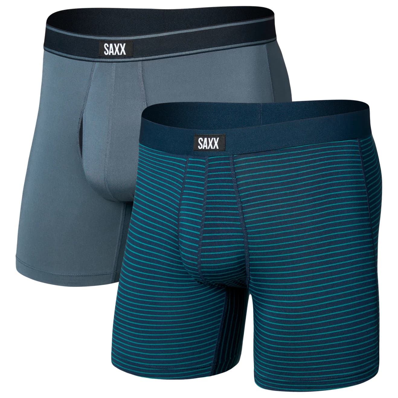 Мъжко синтетично термобельо Saxx Daytripper Boxer Brief Fly 2-Pack Synthetic base layer - Serrated Stripe / Turbulence