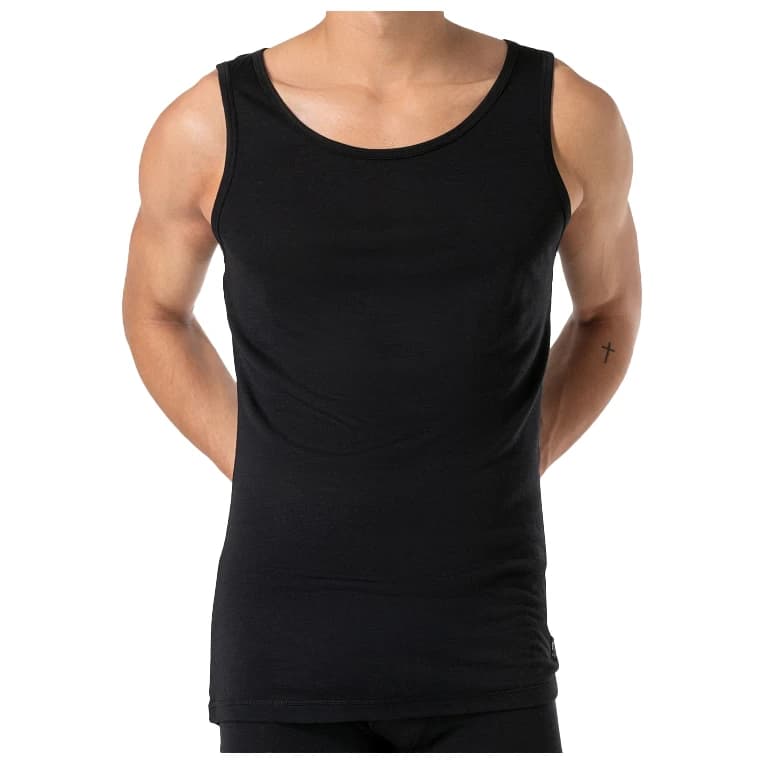 Мъжки долна фланелка с къс ръкав Super.natural Sierra 140 Tank - Jet Black