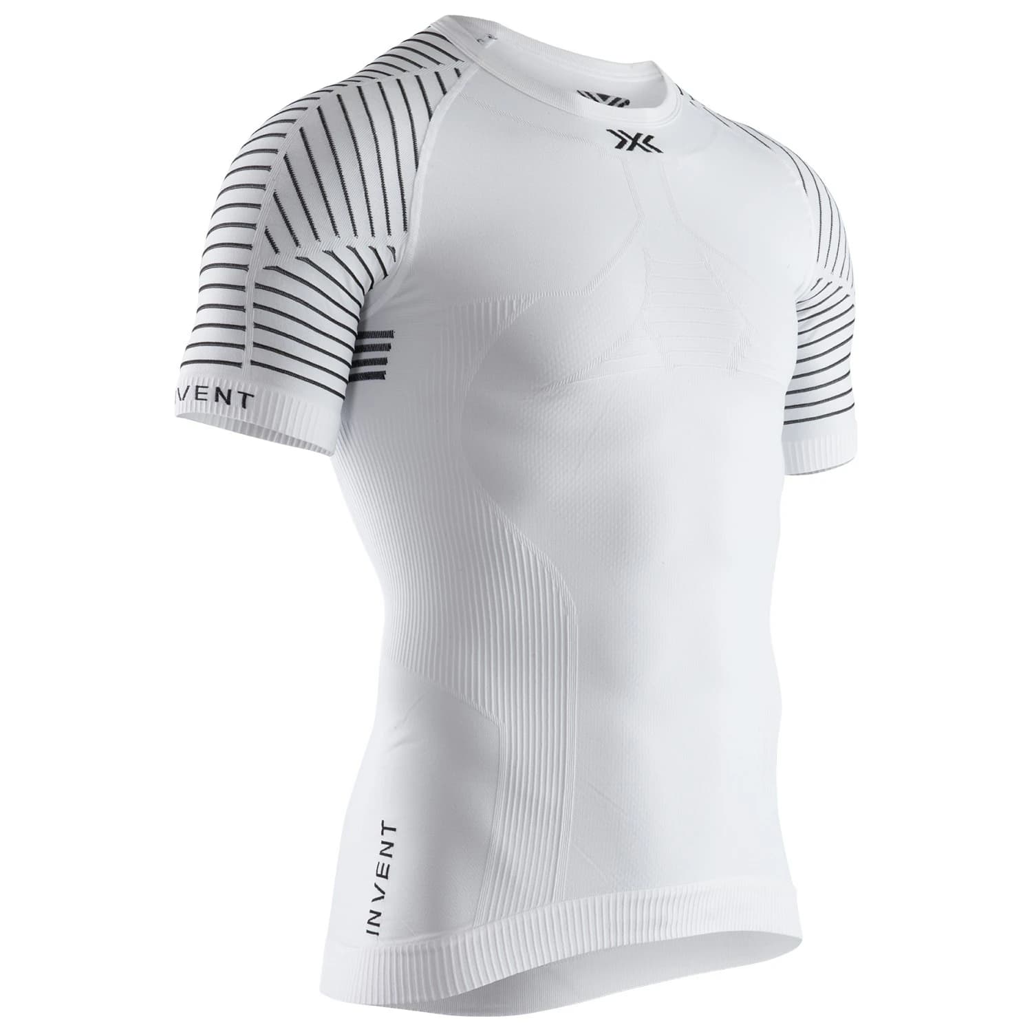 Мъжко синтетично термобельо X-Bionic Invent 4.0 LT Shirt S/S T-shirt - Arctic White / Dolomite Grey