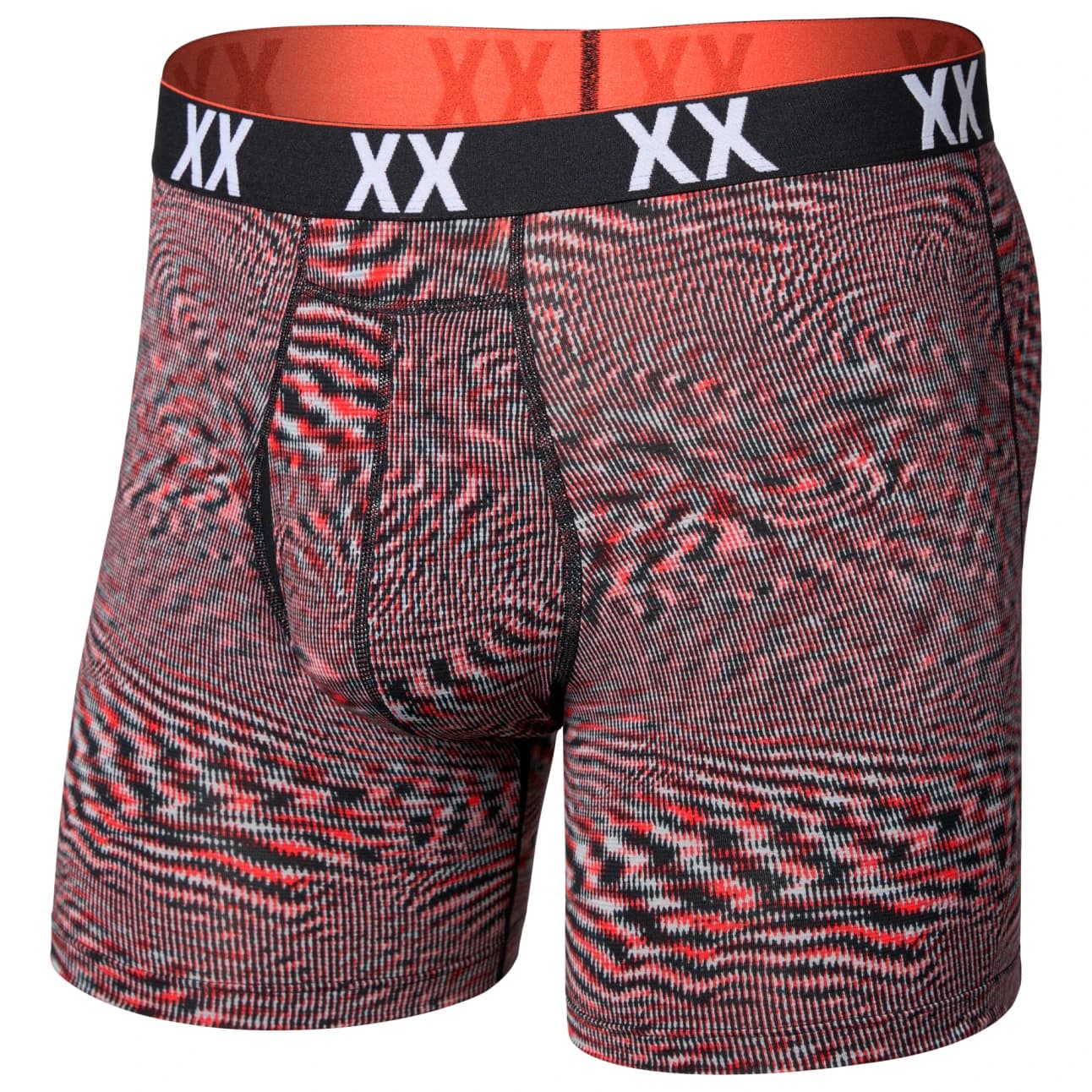 Мъжко синтетично термобельо Saxx Multi-Sport Mesh Boxer Brief Fly Synthetic base layer - Hyperspace / Red Hot