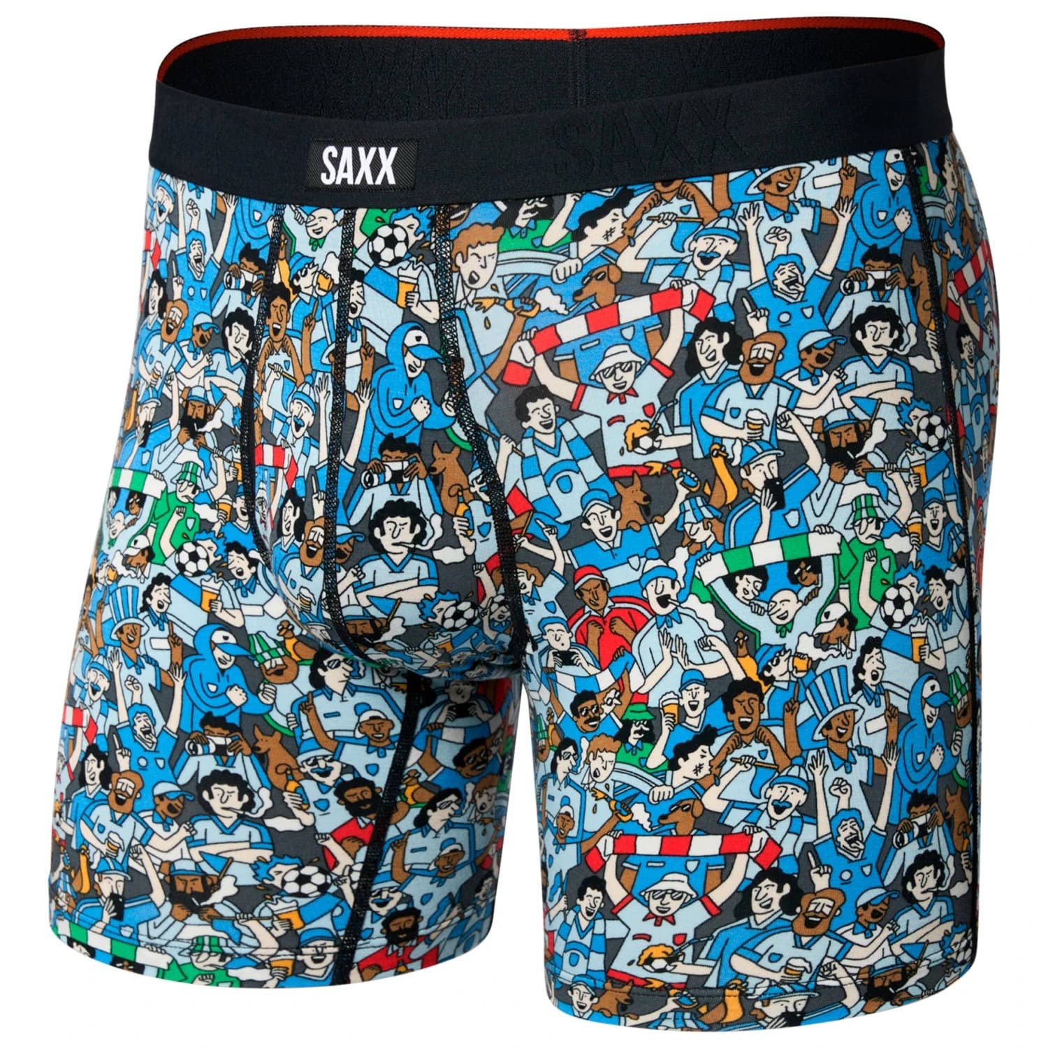 Мъжко синтетично термобельо Saxx Vibe Xtra Boxer Brief Fly Synthetic base layer - Footy Fans / Multi