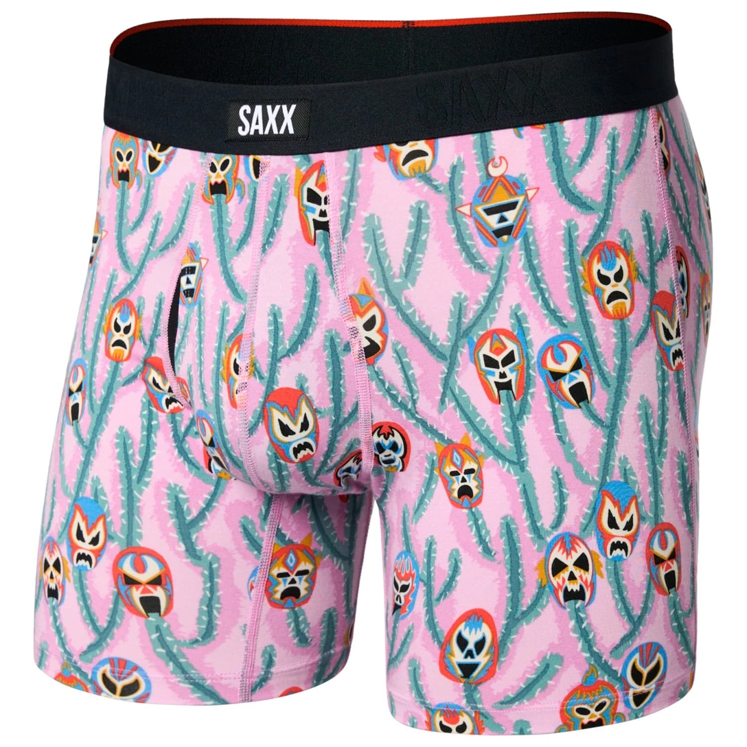 Мъжко синтетично термобельо Saxx Vibe Xtra Boxer Brief Fly Synthetic base layer - Lucho Libre / Orchid